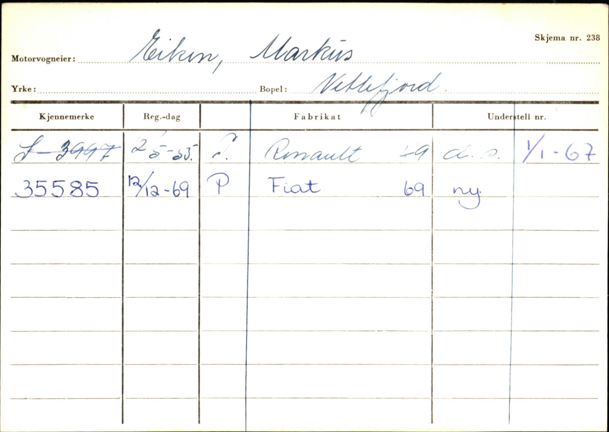 Statens vegvesen, Sogn og Fjordane vegkontor, AV/SAB-A-5301/4/F/L0132: Eigarregister Askvoll A-Å. Balestrand A-Å, 1945-1975, p. 1661