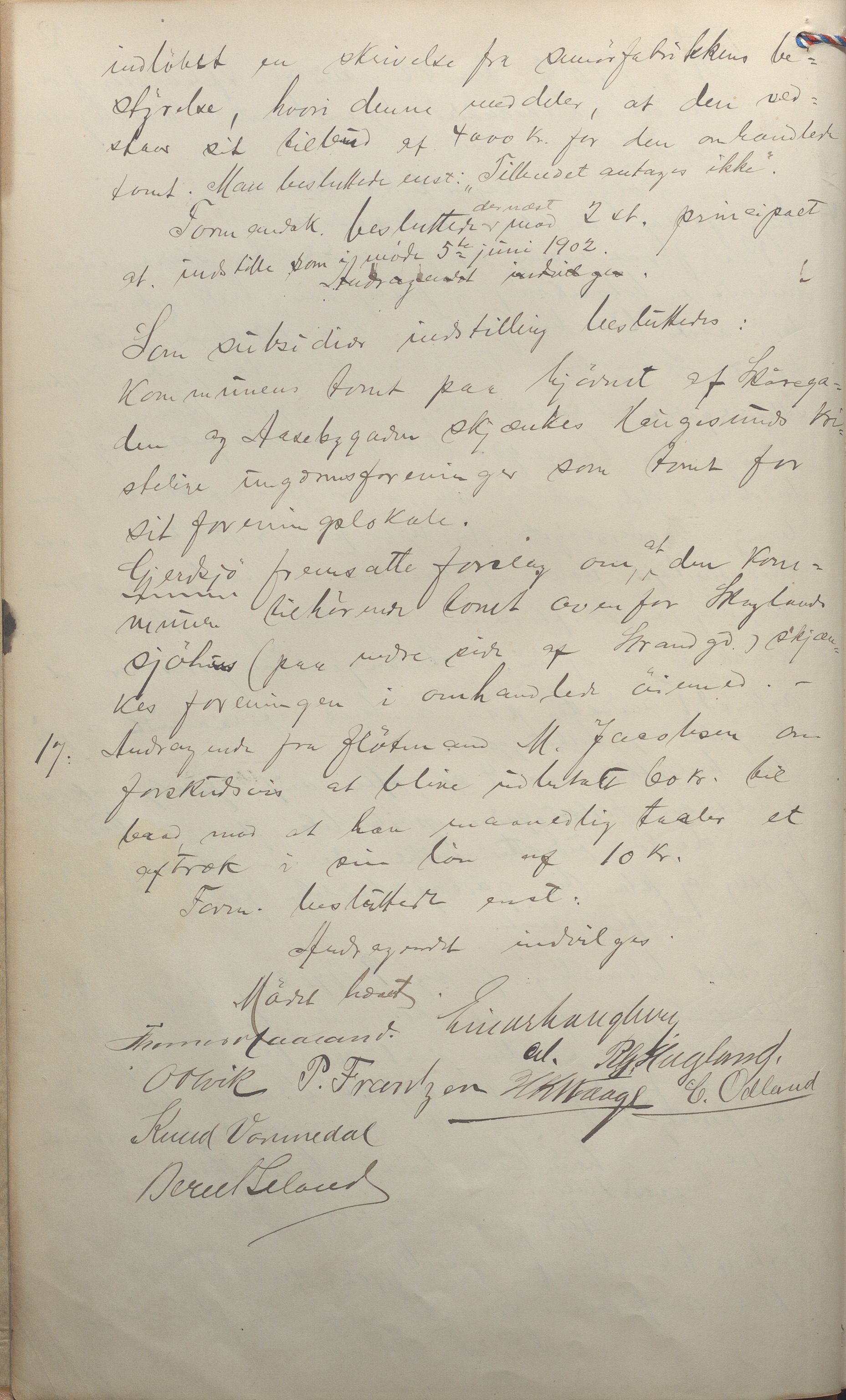 Haugesund kommune - Formannskapet, IKAR/X-0001/A/L0008: Møtebok, 1903-1906, p. 1b