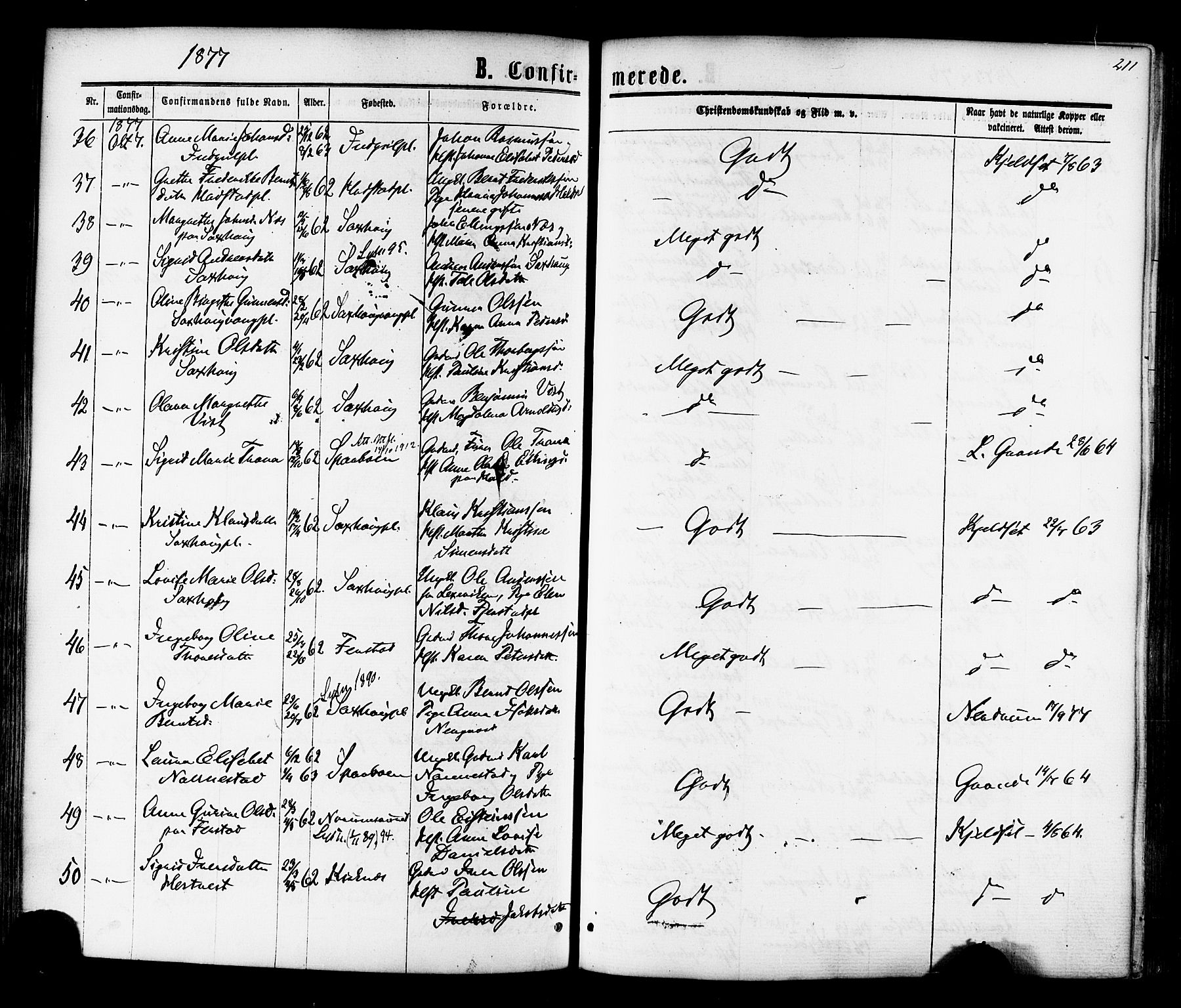 Ministerialprotokoller, klokkerbøker og fødselsregistre - Nord-Trøndelag, SAT/A-1458/730/L0284: Parish register (official) no. 730A09, 1866-1878, p. 211