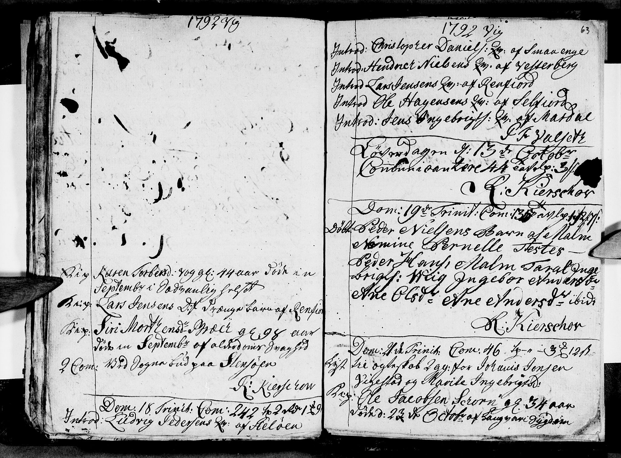 Ministerialprotokoller, klokkerbøker og fødselsregistre - Nordland, AV/SAT-A-1459/812/L0183: Parish register (copy) no. 812C01, 1787-1793, p. 63