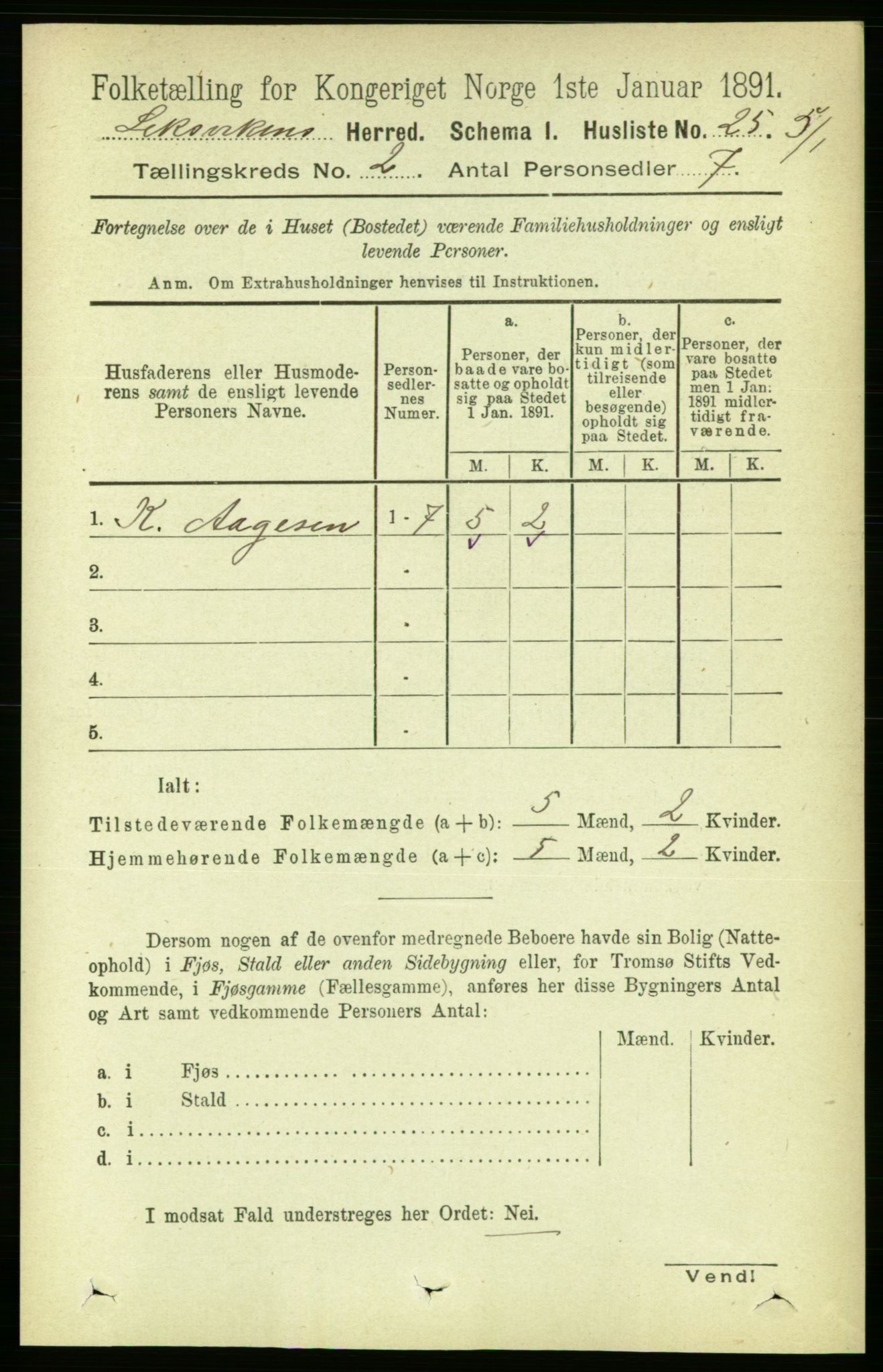 RA, 1891 census for 1718 Leksvik, 1891, p. 621