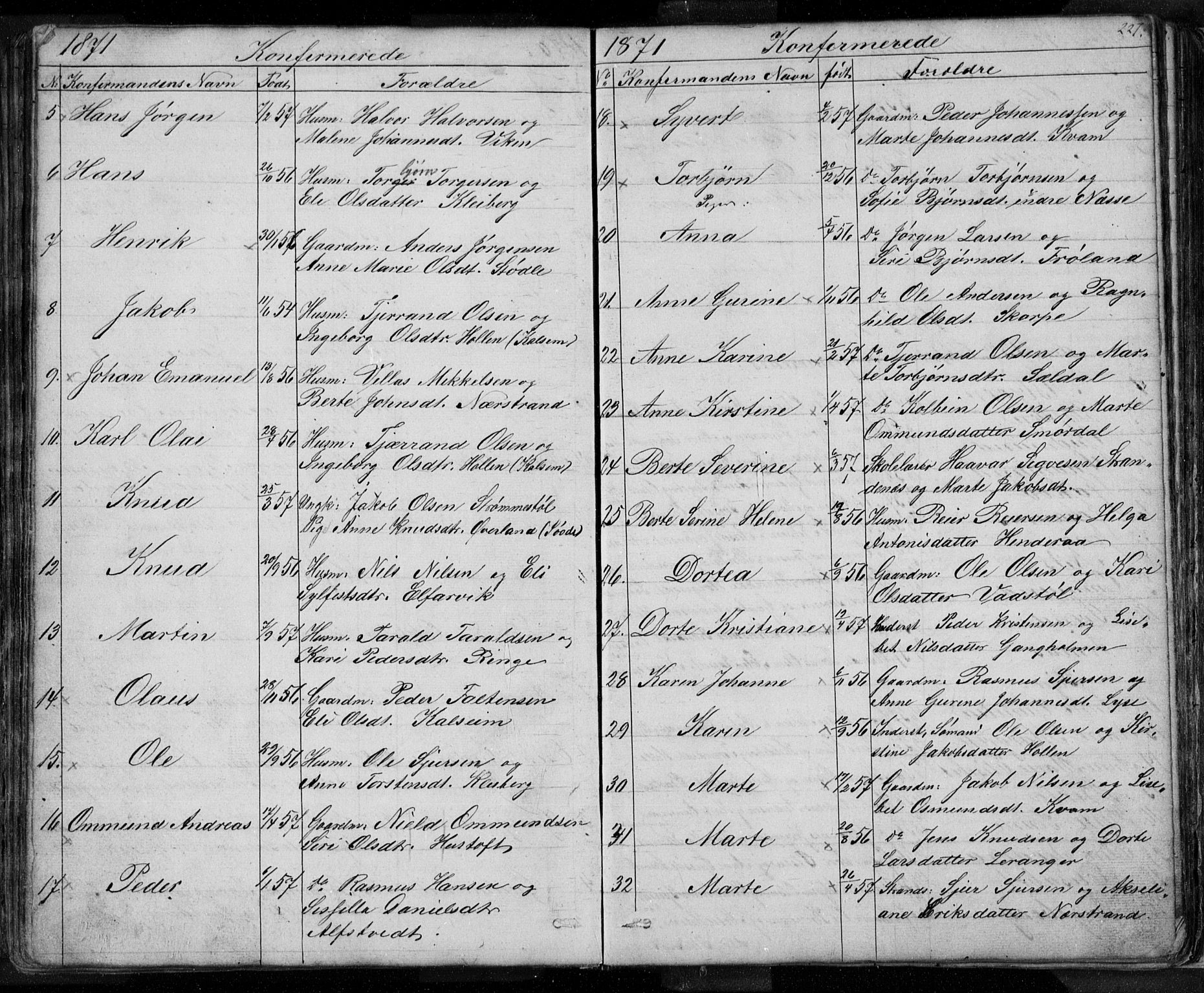 Nedstrand sokneprestkontor, SAST/A-101841/01/V: Parish register (copy) no. B 3, 1848-1933, p. 227