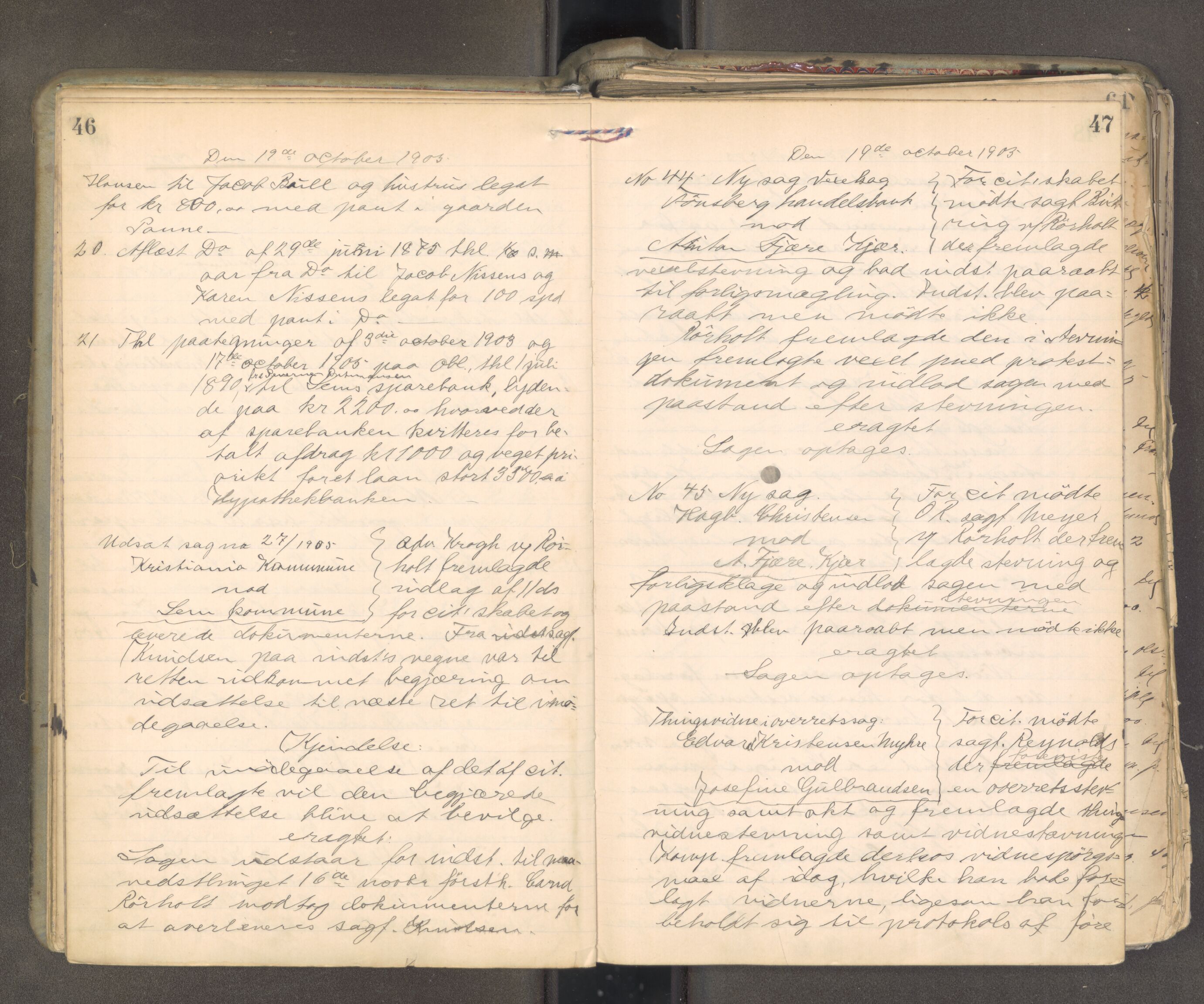 Søndre Jarlsberg sorenskriveri, AV/SAKO-A-129/F/Fa/L0045: Tingbok, 1905-1907, p. 46-47