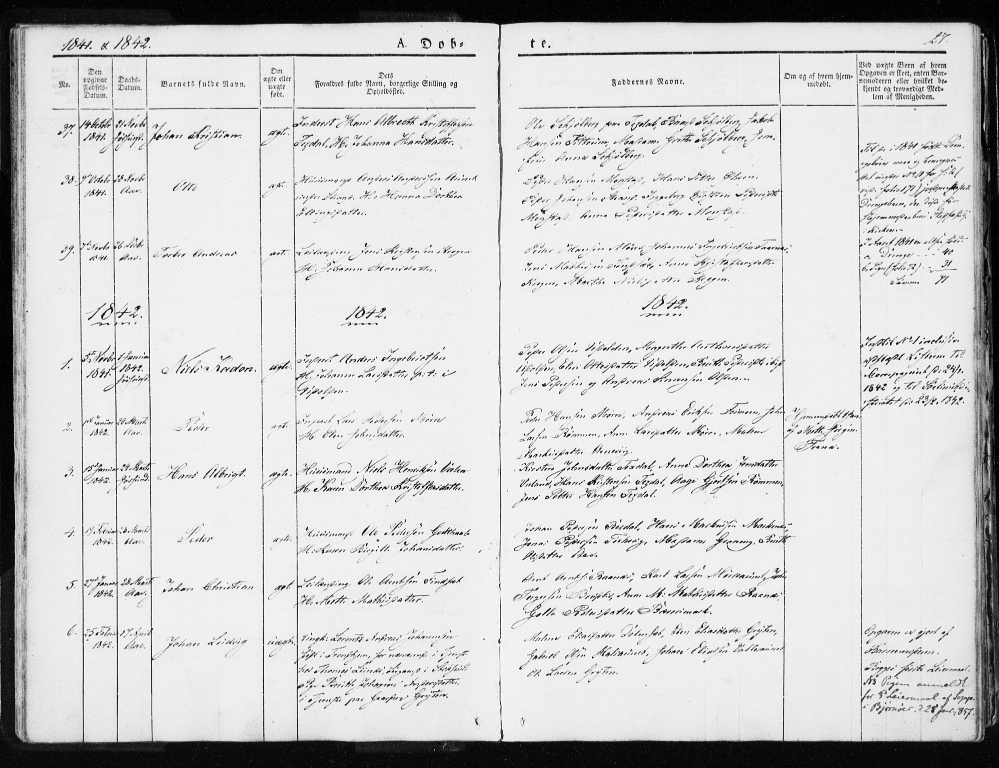 Ministerialprotokoller, klokkerbøker og fødselsregistre - Sør-Trøndelag, SAT/A-1456/655/L0676: Parish register (official) no. 655A05, 1830-1847, p. 27