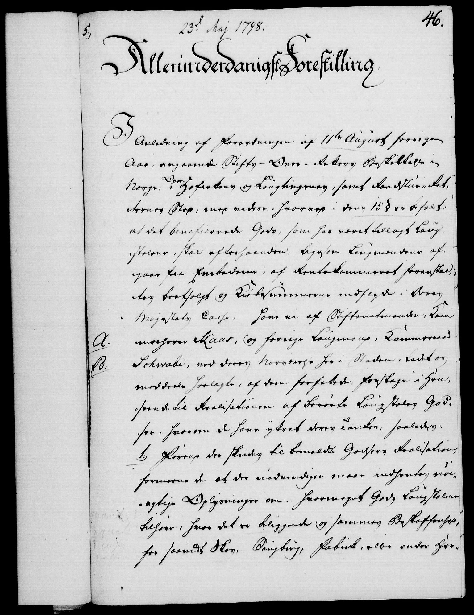 Rentekammeret, Kammerkanselliet, RA/EA-3111/G/Gf/Gfa/L0080: Norsk relasjons- og resolusjonsprotokoll (merket RK 52.80), 1798, p. 335