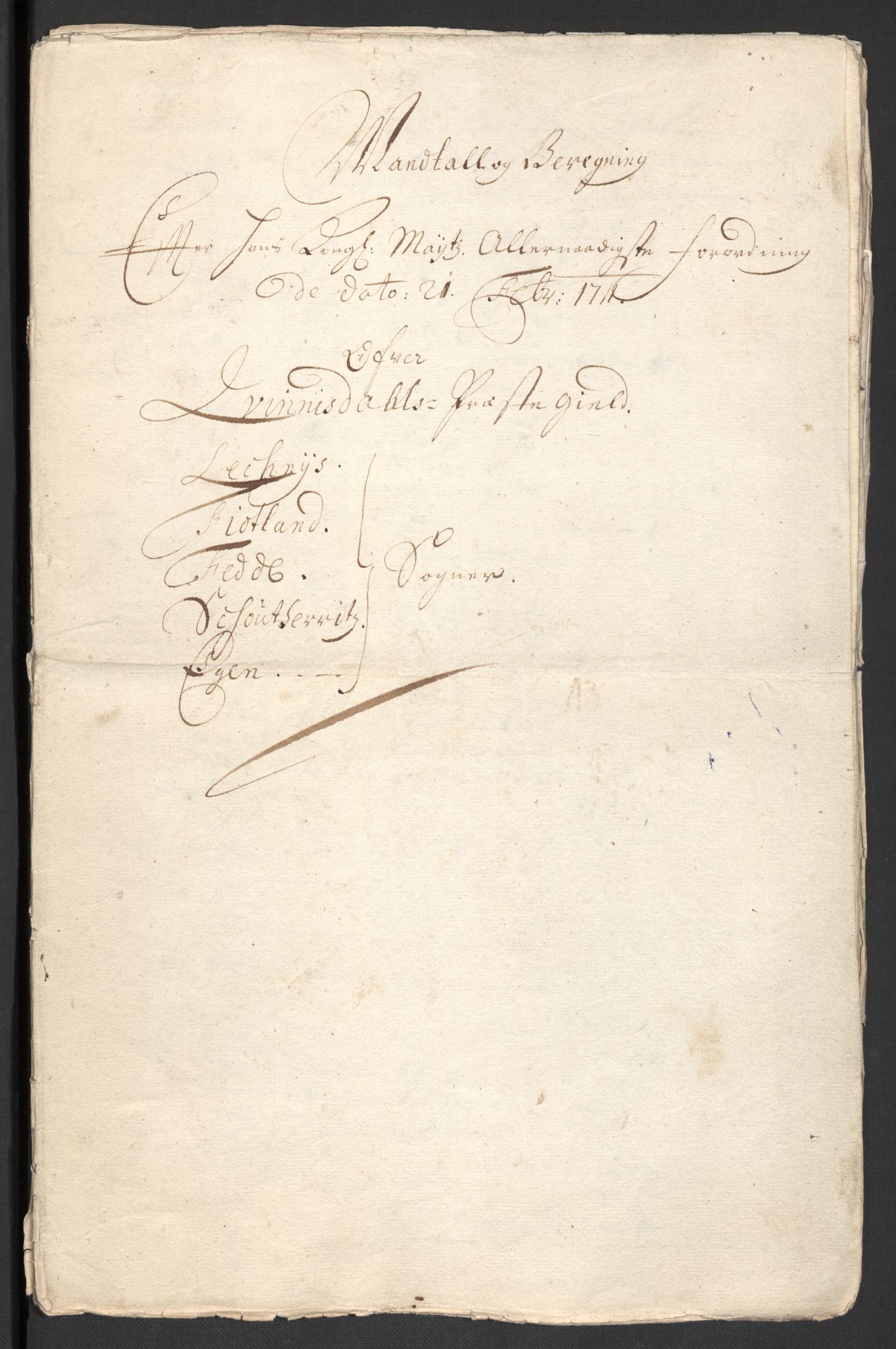 Rentekammeret inntil 1814, Reviderte regnskaper, Fogderegnskap, RA/EA-4092/R43/L2554: Fogderegnskap Lista og Mandal, 1711, p. 269