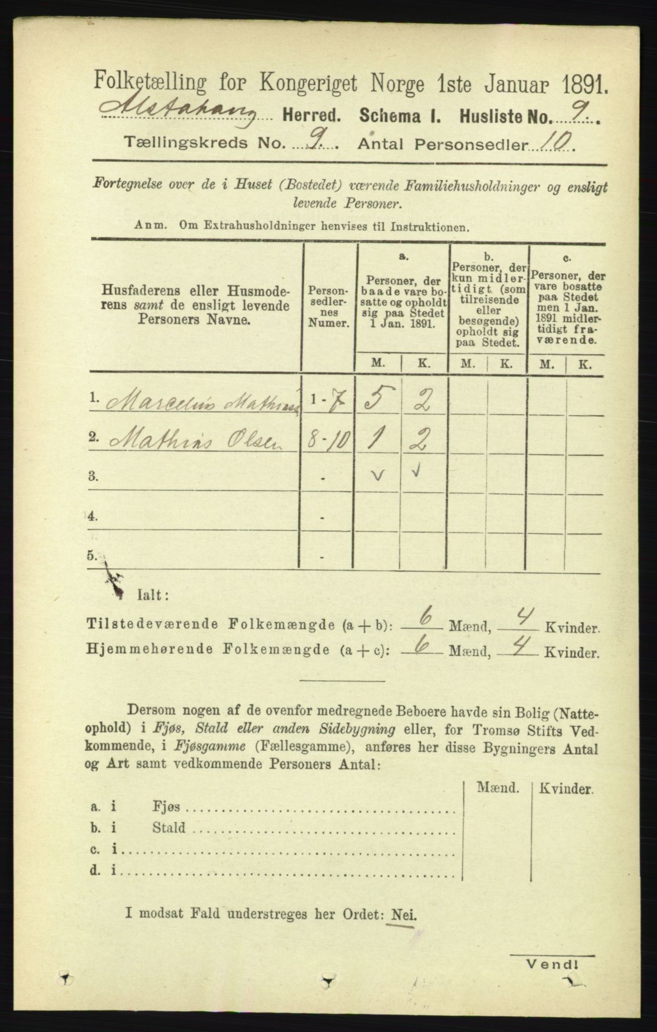 RA, 1891 census for 1820 Alstahaug, 1891, p. 3213