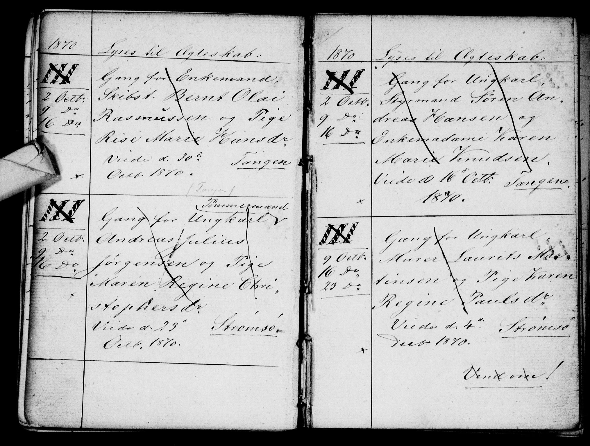 Strømsø kirkebøker, AV/SAKO-A-246/H/Ha/L0003: Banns register no. 3, 1866-1874