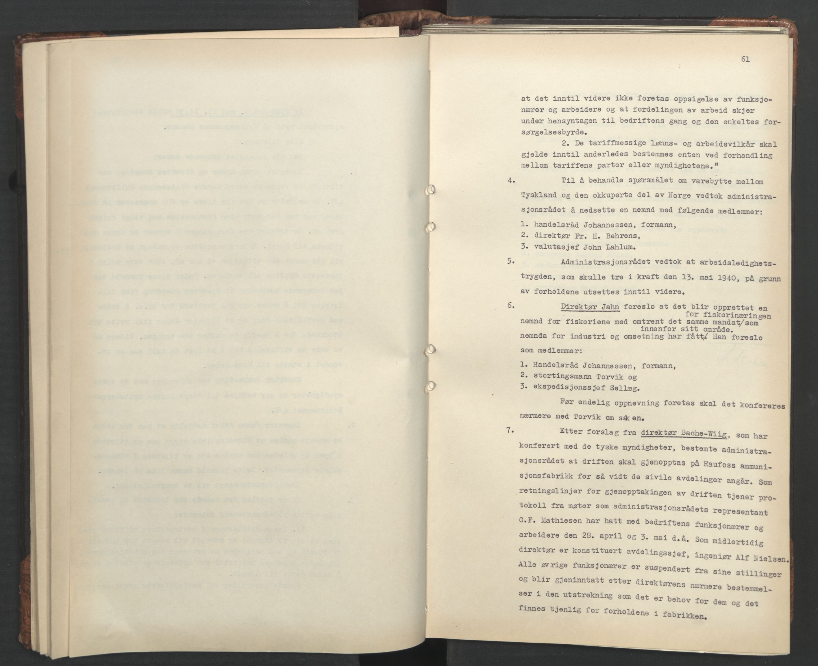 Administrasjonsrådet, AV/RA-S-1004/A/L0001: Møteprotokoll med tillegg 15/4-25/9, 1940, p. 61