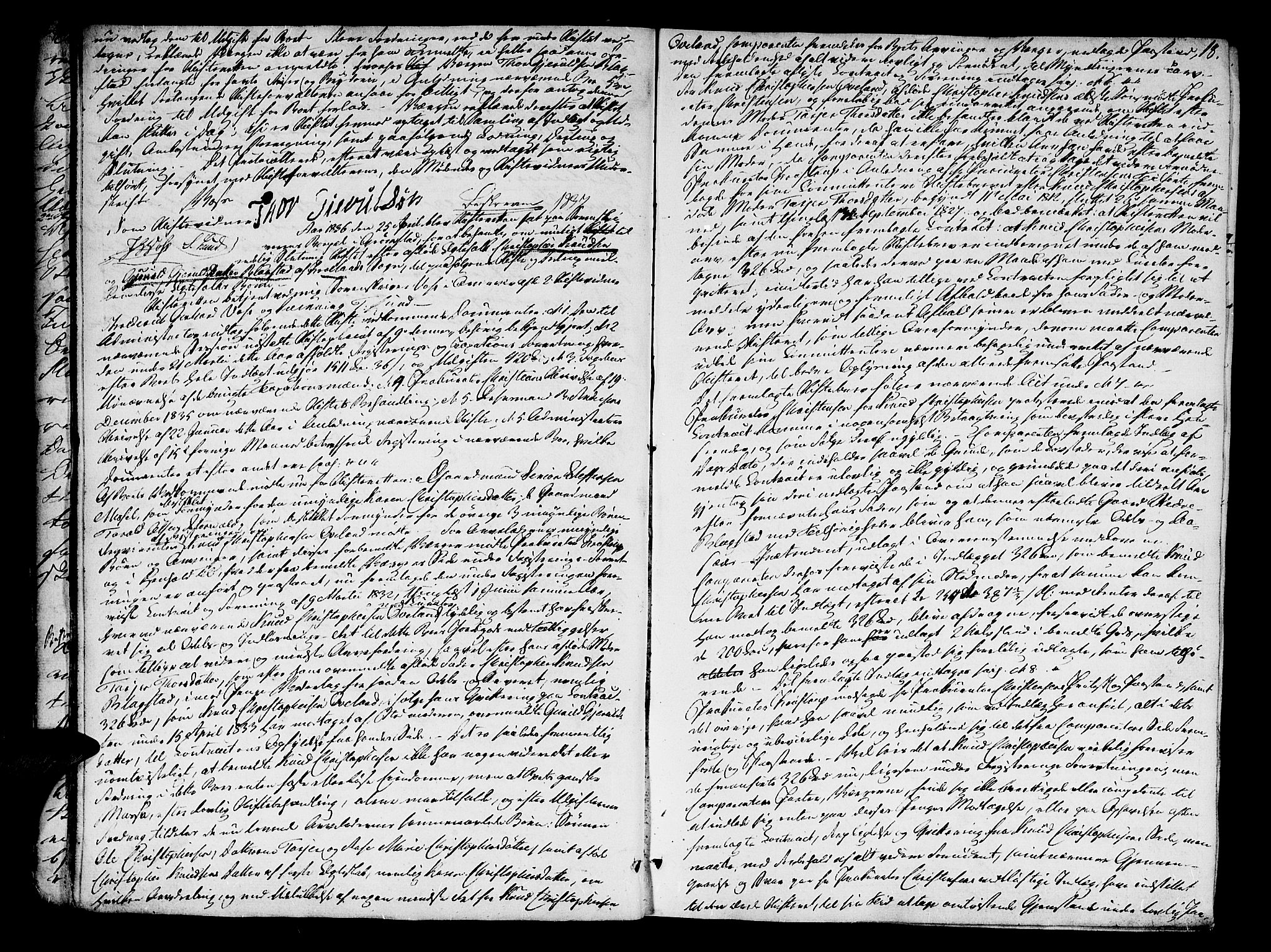 Vestre Nedenes/Sand sorenskriveri, AV/SAK-1221-0010/H/Hc/L0003: Skifteforhandlingsprotokoll nr. 1, 1835-1844, p. 17b-18a