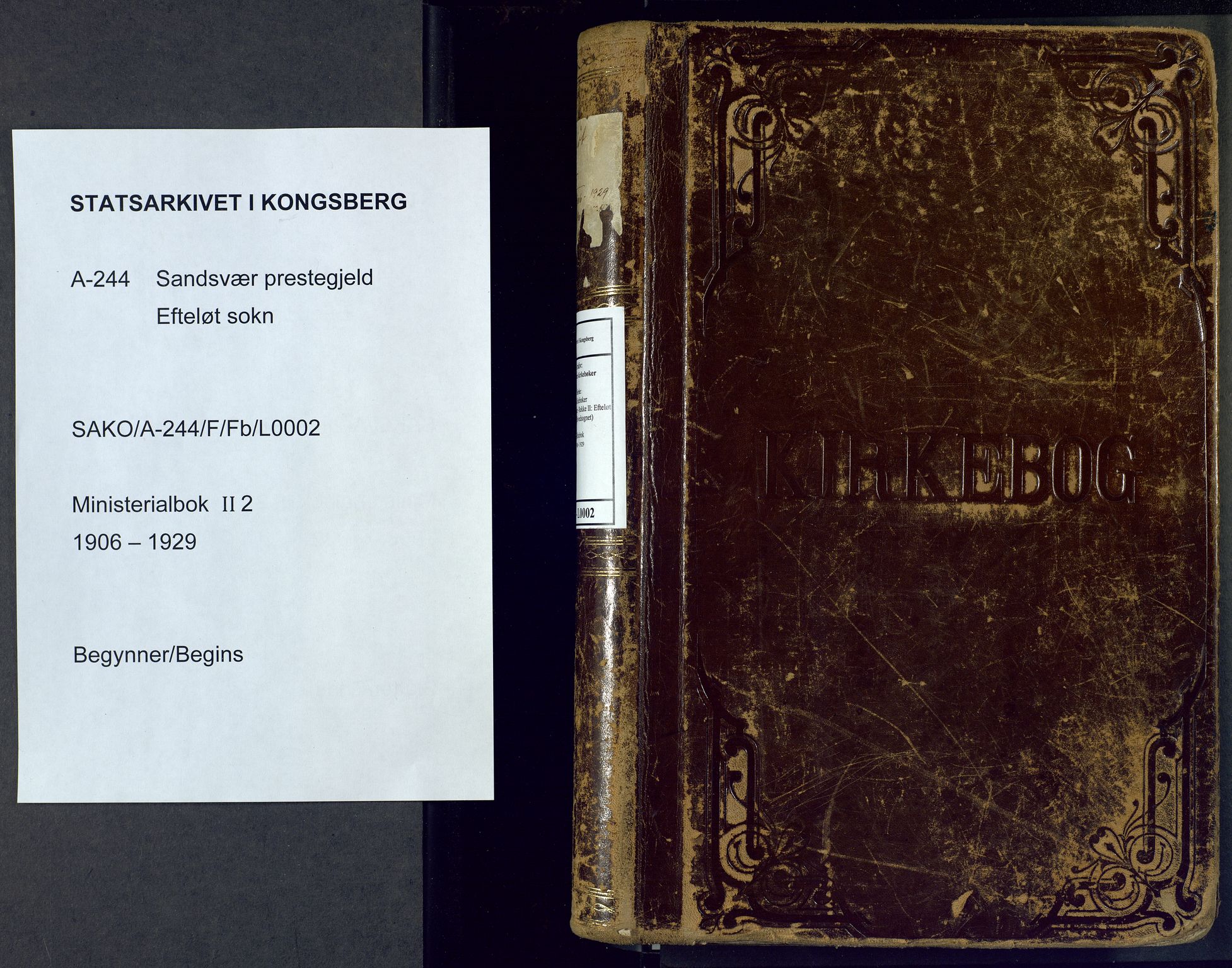 Sandsvær kirkebøker, SAKO/A-244/F/Fb/L0002: Parish register (official) no. II 2, 1906-1956