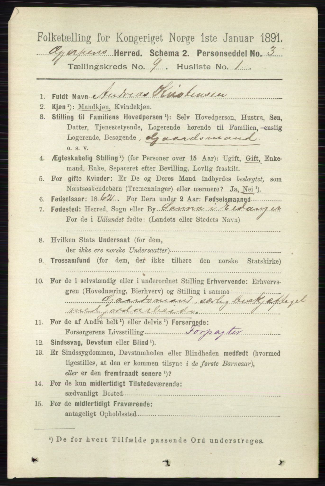 RA, 1891 census for 0812 Gjerpen, 1891, p. 4976