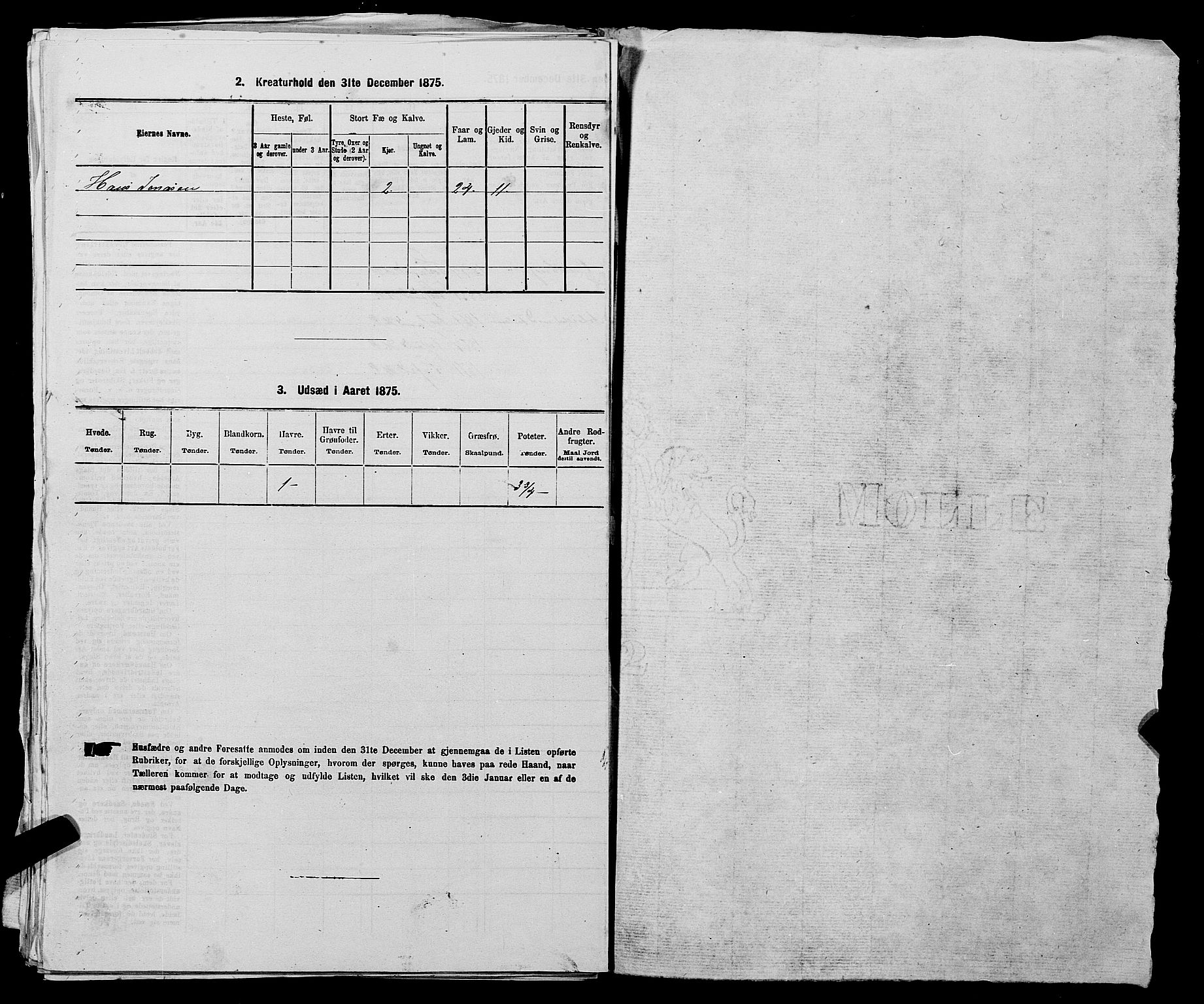 SAST, 1875 census for 1128P Høgsfjord, 1875, p. 717