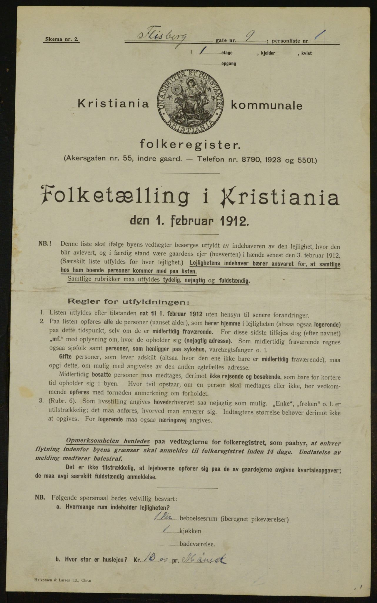 OBA, Municipal Census 1912 for Kristiania, 1912, p. 24663