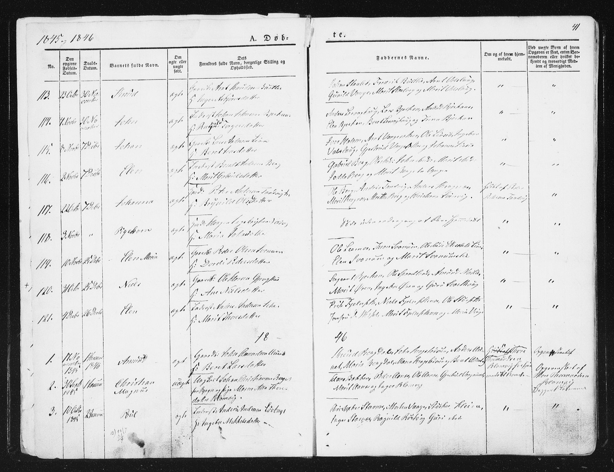 Ministerialprotokoller, klokkerbøker og fødselsregistre - Sør-Trøndelag, SAT/A-1456/630/L0493: Parish register (official) no. 630A06, 1841-1851, p. 41