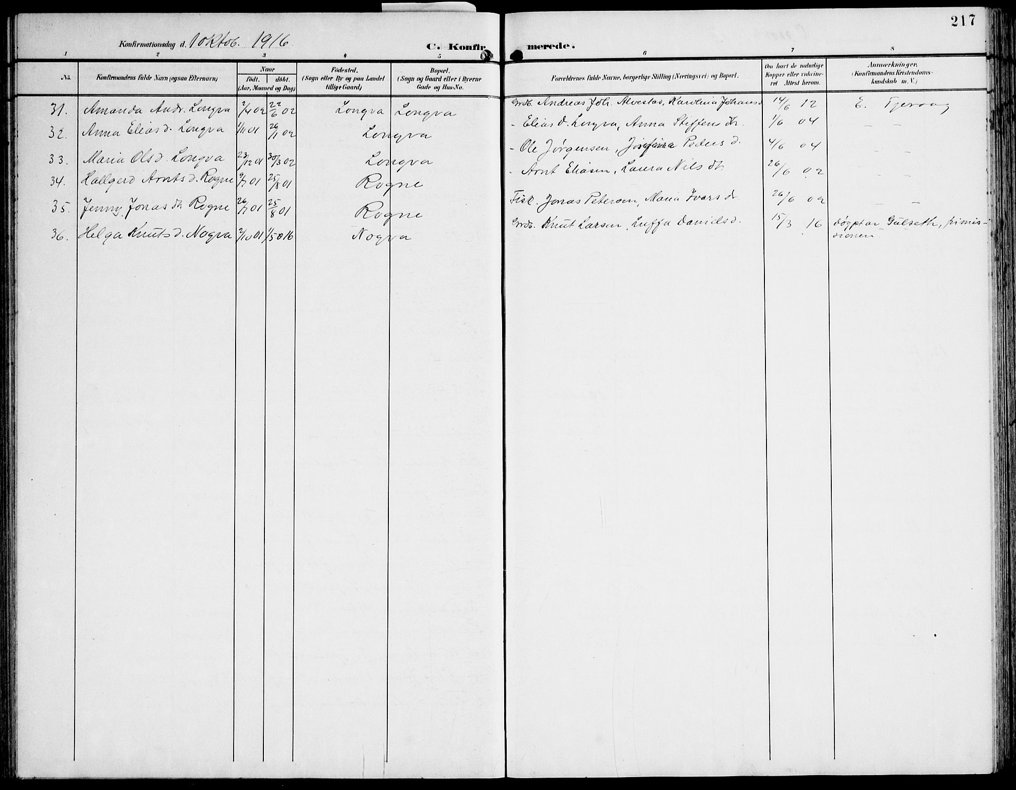 Ministerialprotokoller, klokkerbøker og fødselsregistre - Møre og Romsdal, AV/SAT-A-1454/536/L0511: Parish register (copy) no. 536C06, 1899-1944, p. 217