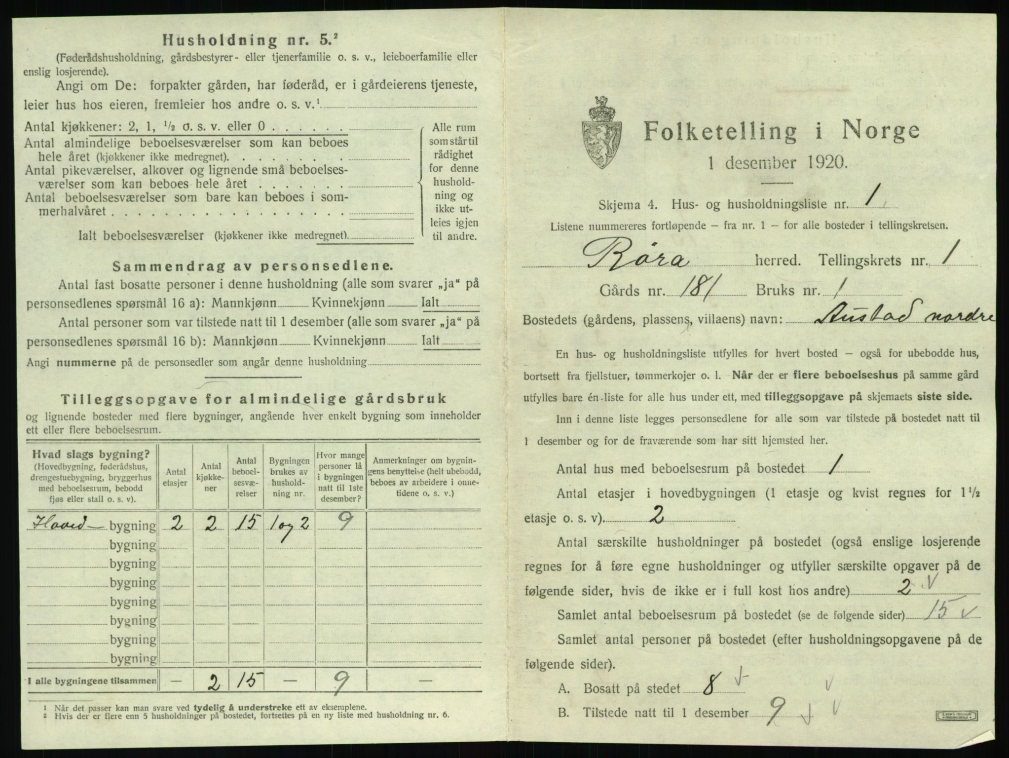 SAT, 1920 census for Røra, 1920, p. 23