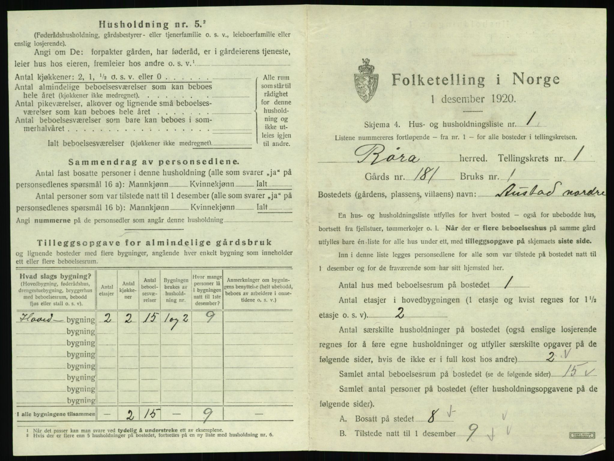 SAT, 1920 census for Røra, 1920, p. 23