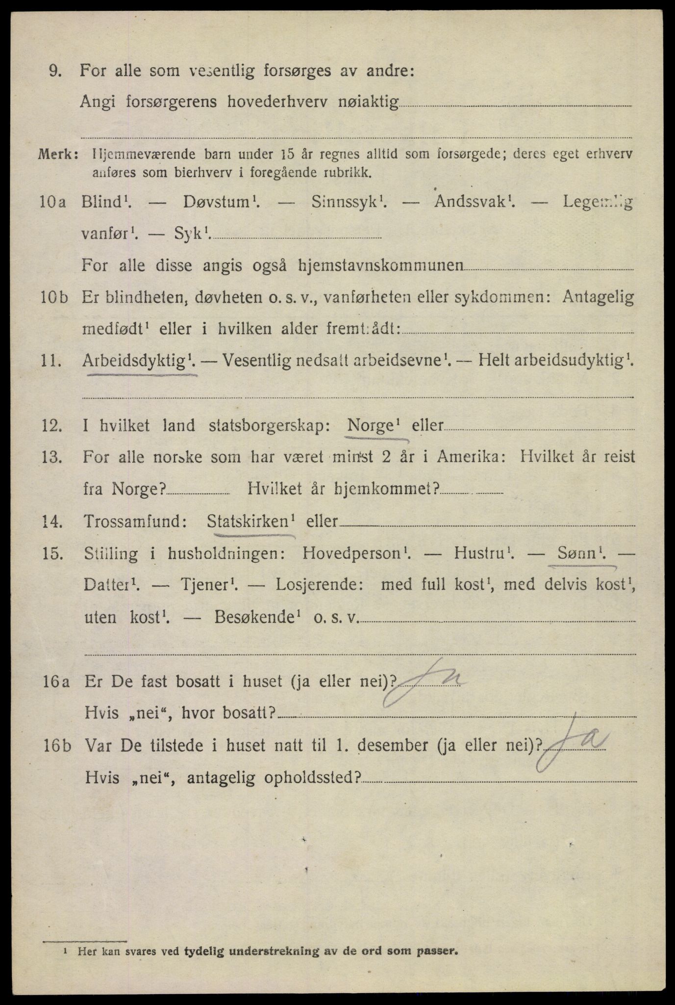 SAKO, 1920 census for Sem, 1920, p. 9594