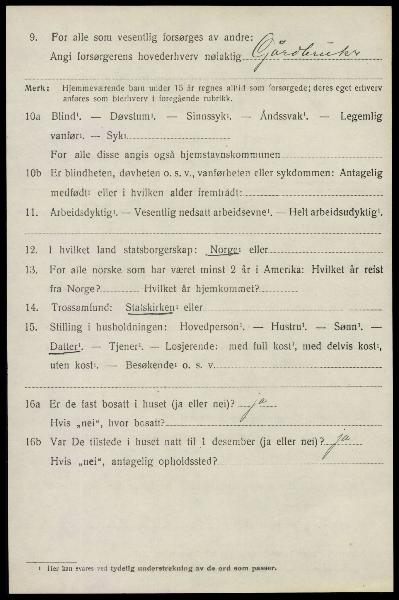 SAO, 1920 census for Degernes, 1920, p. 2725