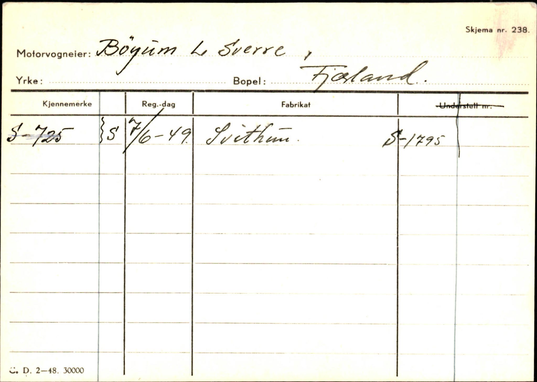 Statens vegvesen, Sogn og Fjordane vegkontor, AV/SAB-A-5301/4/F/L0132: Eigarregister Askvoll A-Å. Balestrand A-Å, 1945-1975, p. 1625