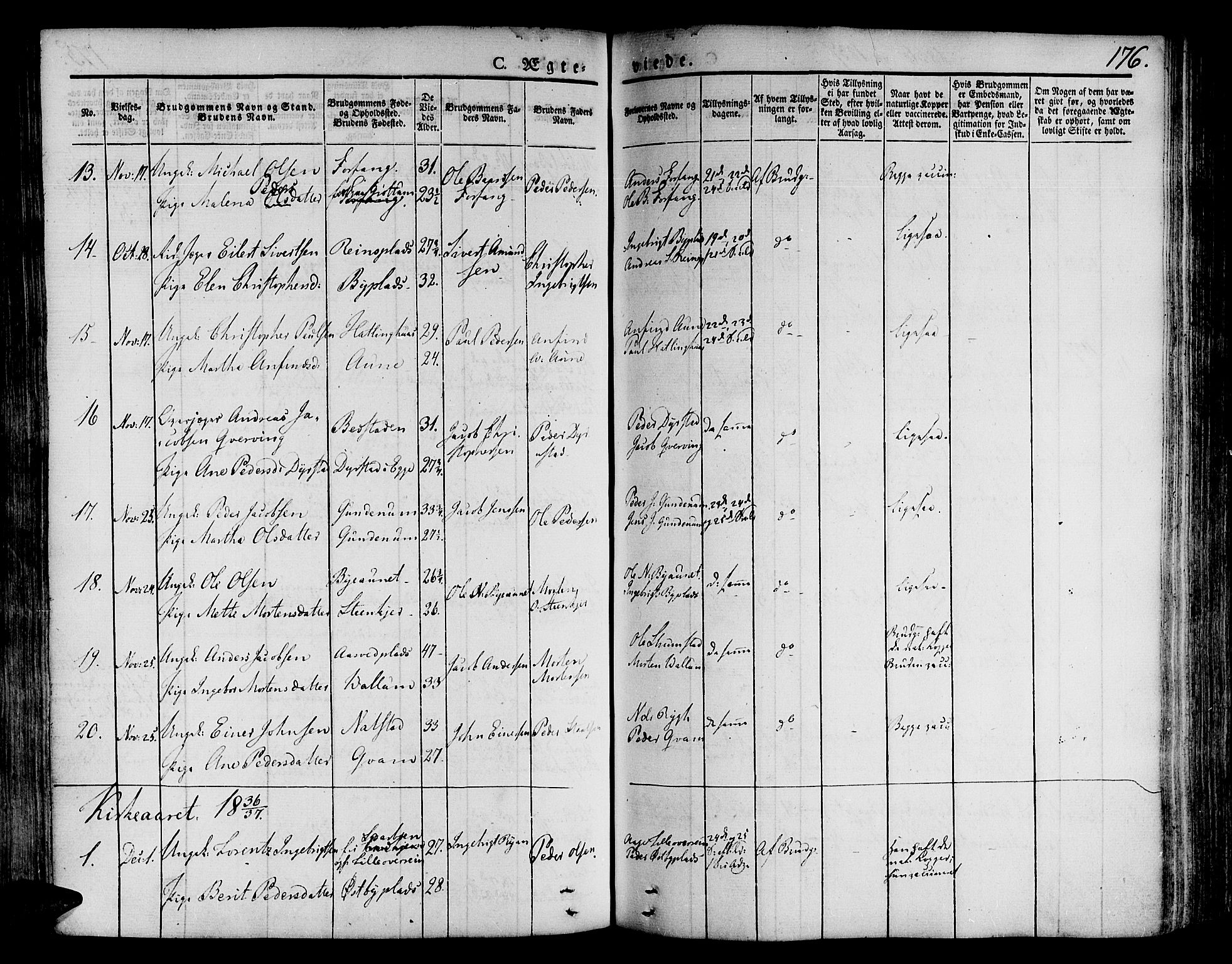 Ministerialprotokoller, klokkerbøker og fødselsregistre - Nord-Trøndelag, SAT/A-1458/746/L0445: Parish register (official) no. 746A04, 1826-1846, p. 176
