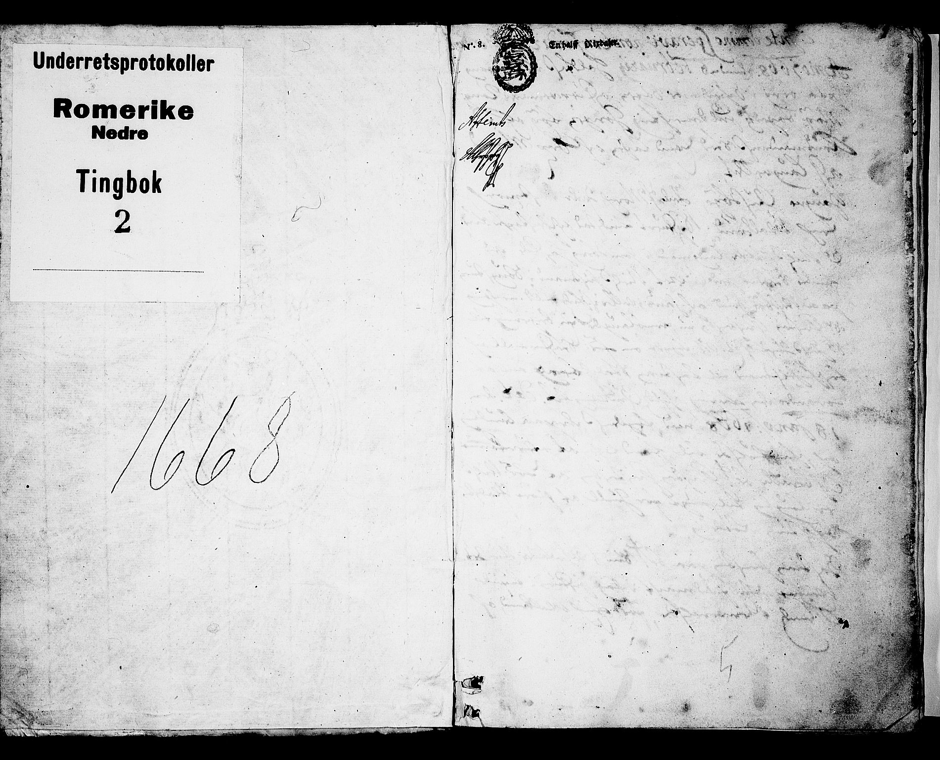 Nedre Romerike sorenskriveri, AV/SAO-A-10469/F/Fb/L0002: Tingbok, 1668, p. 0b-1a