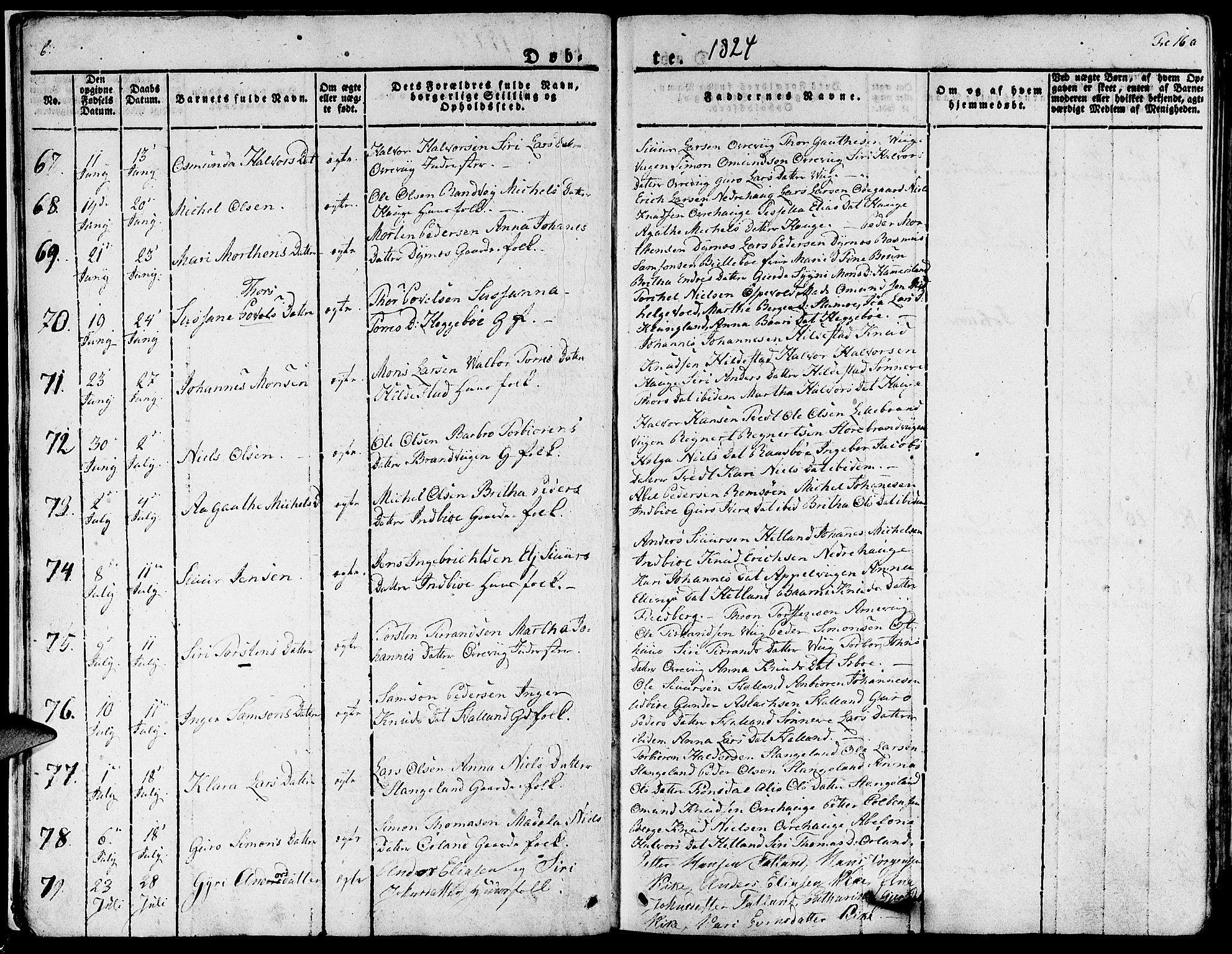 Fjelberg sokneprestembete, SAB/A-75201/H/Haa: Parish register (official) no. A 5, 1822-1834, p. 16