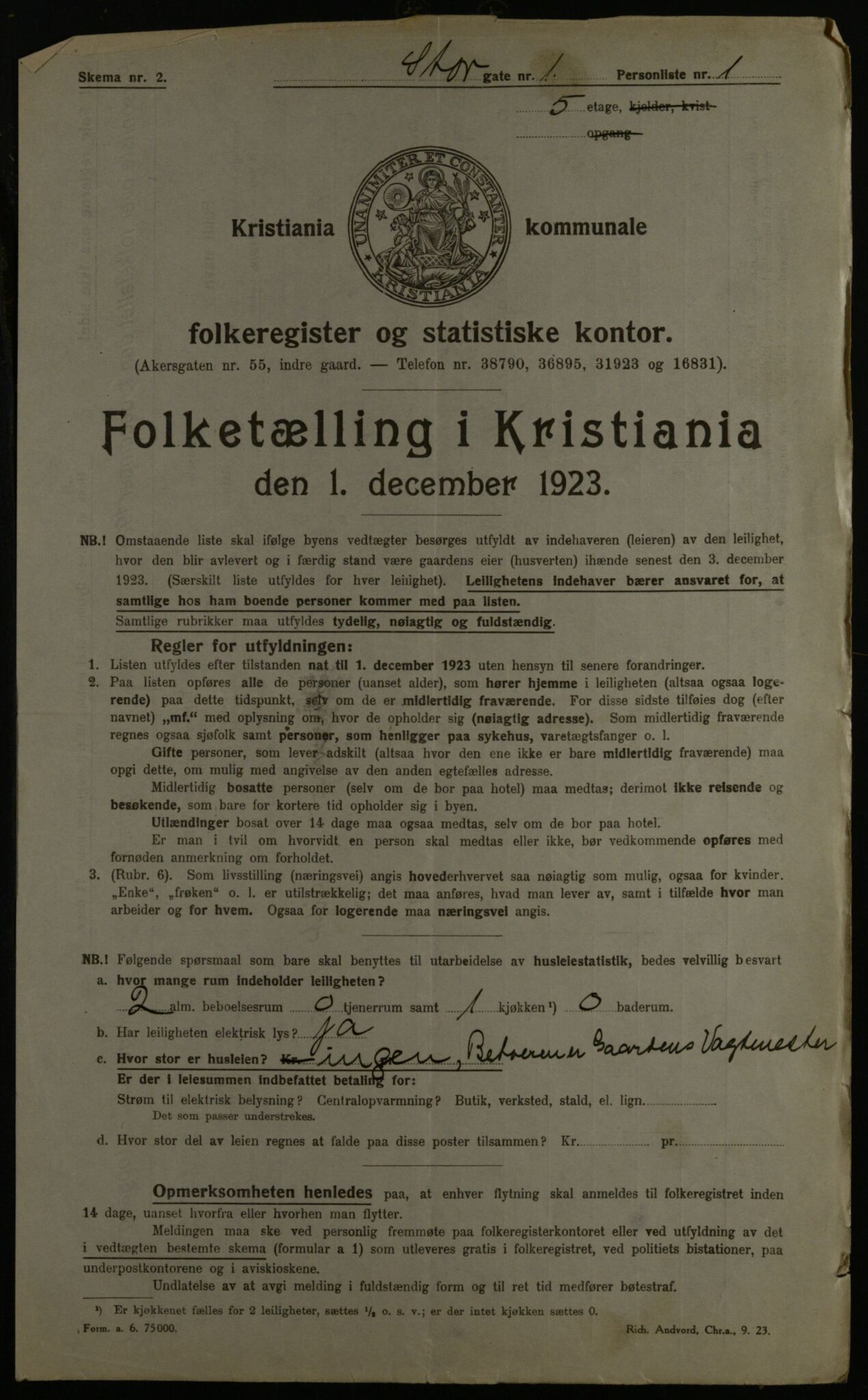 OBA, Municipal Census 1923 for Kristiania, 1923, p. 114065