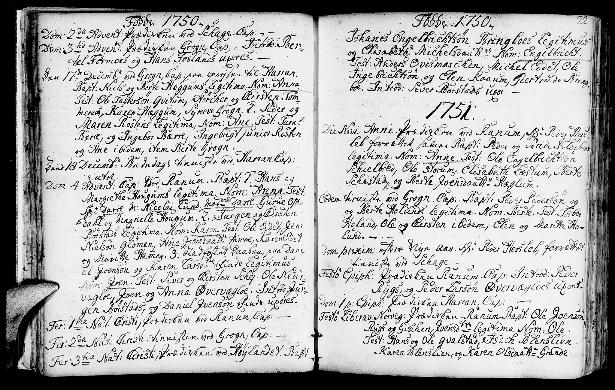 Ministerialprotokoller, klokkerbøker og fødselsregistre - Nord-Trøndelag, SAT/A-1458/764/L0542: Parish register (official) no. 764A02, 1748-1779, p. 22