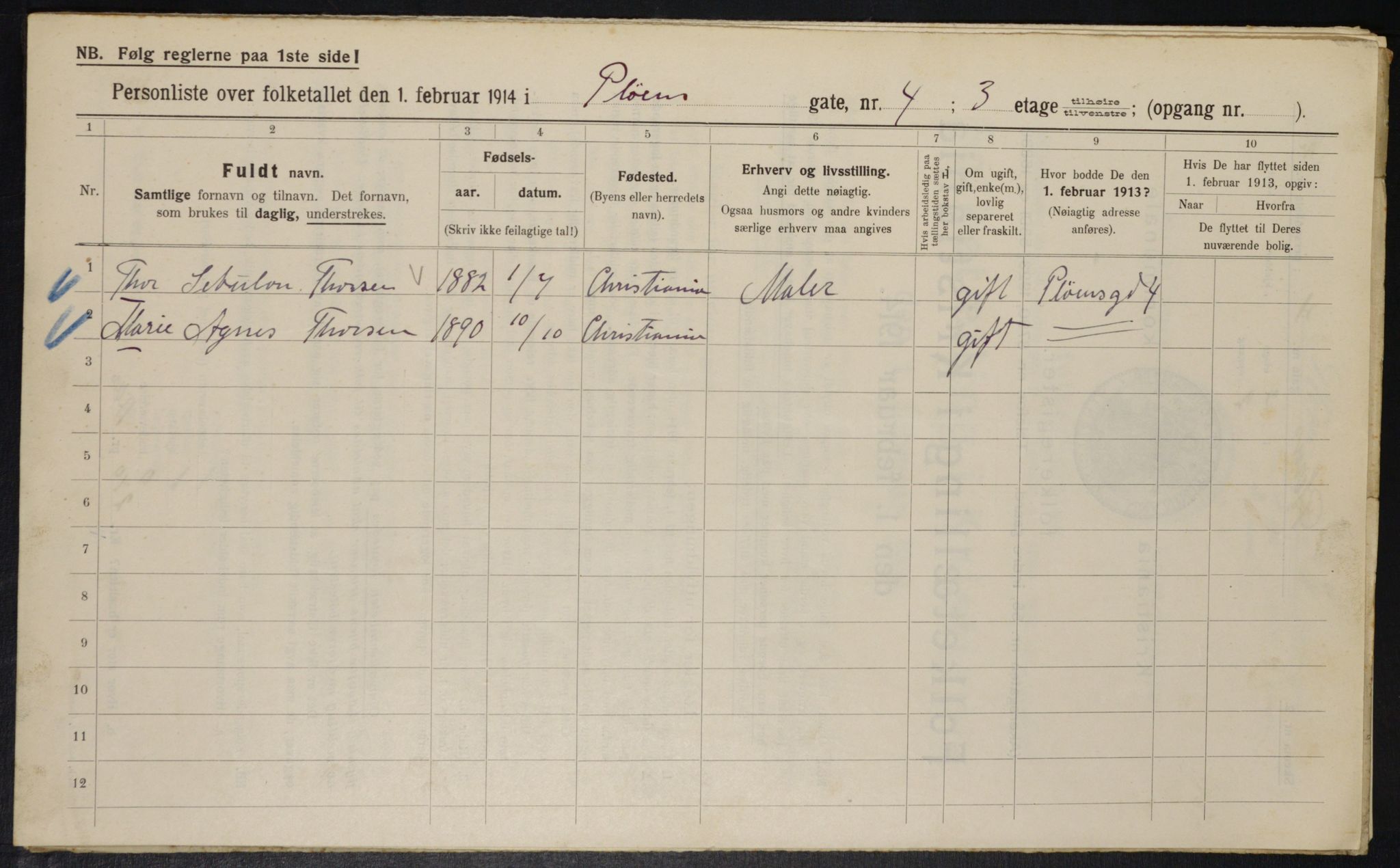 OBA, Municipal Census 1914 for Kristiania, 1914, p. 80983