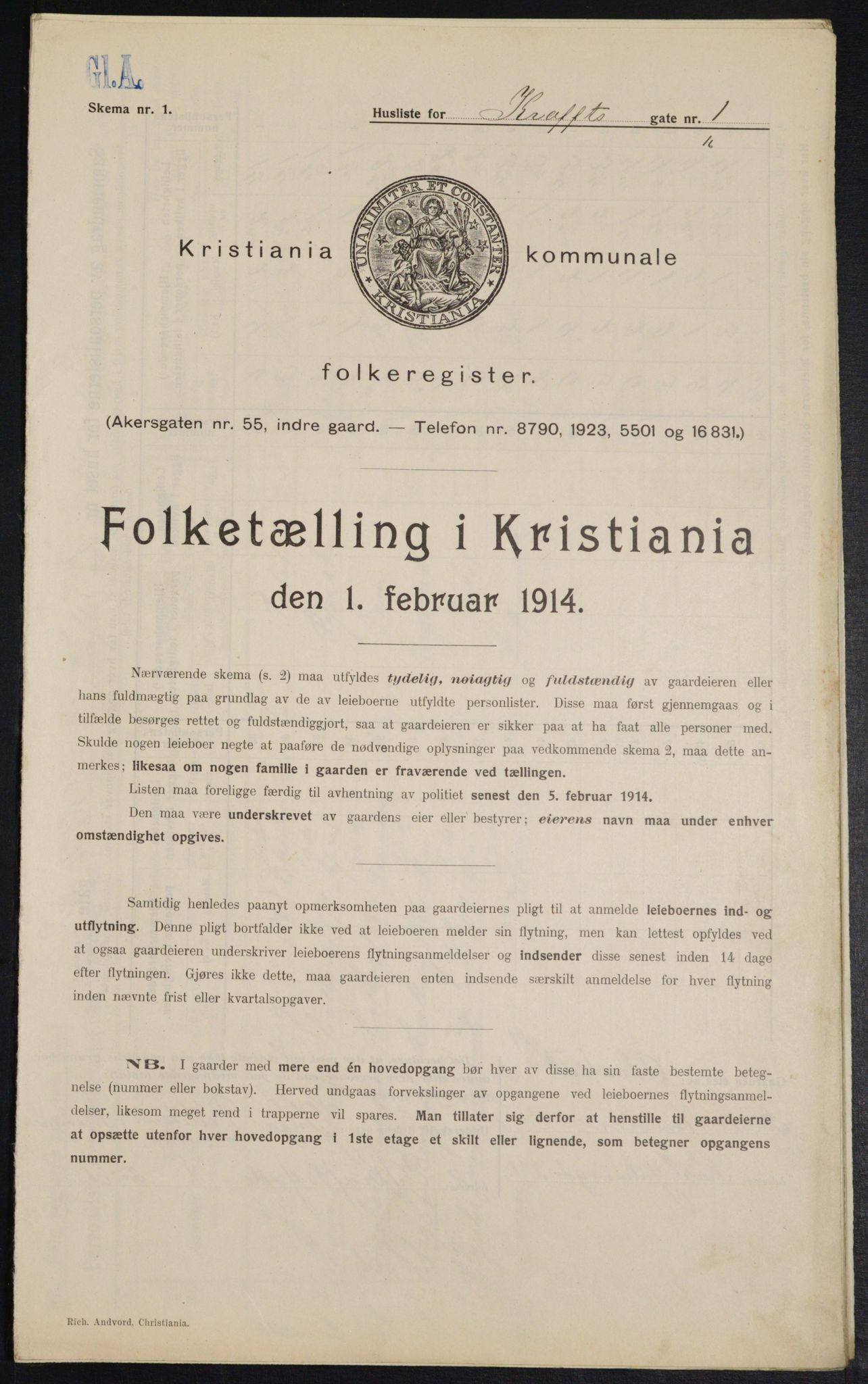 OBA, Municipal Census 1914 for Kristiania, 1914, p. 53827