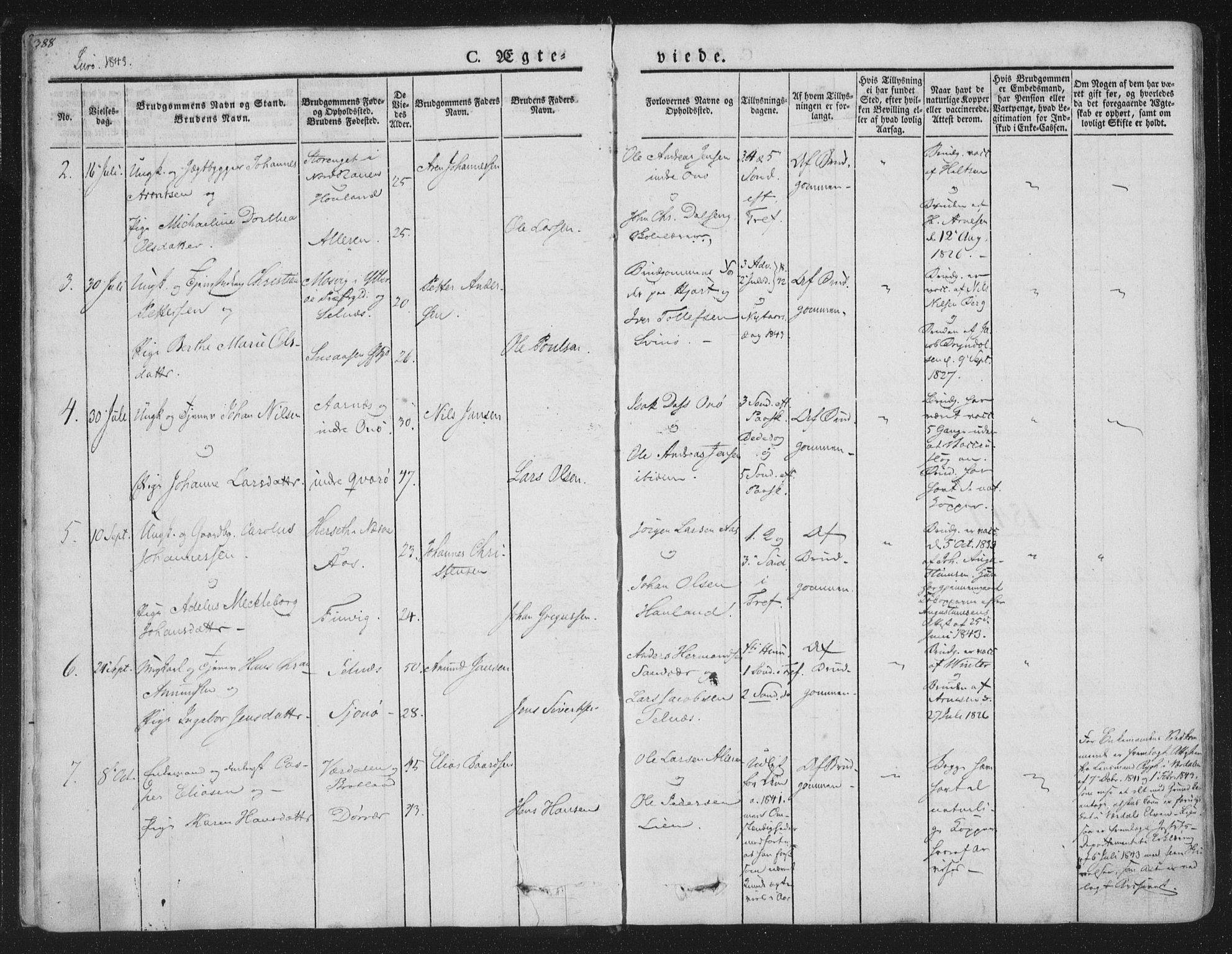 Ministerialprotokoller, klokkerbøker og fødselsregistre - Nordland, AV/SAT-A-1459/839/L0566: Parish register (official) no. 839A03, 1825-1862, p. 388