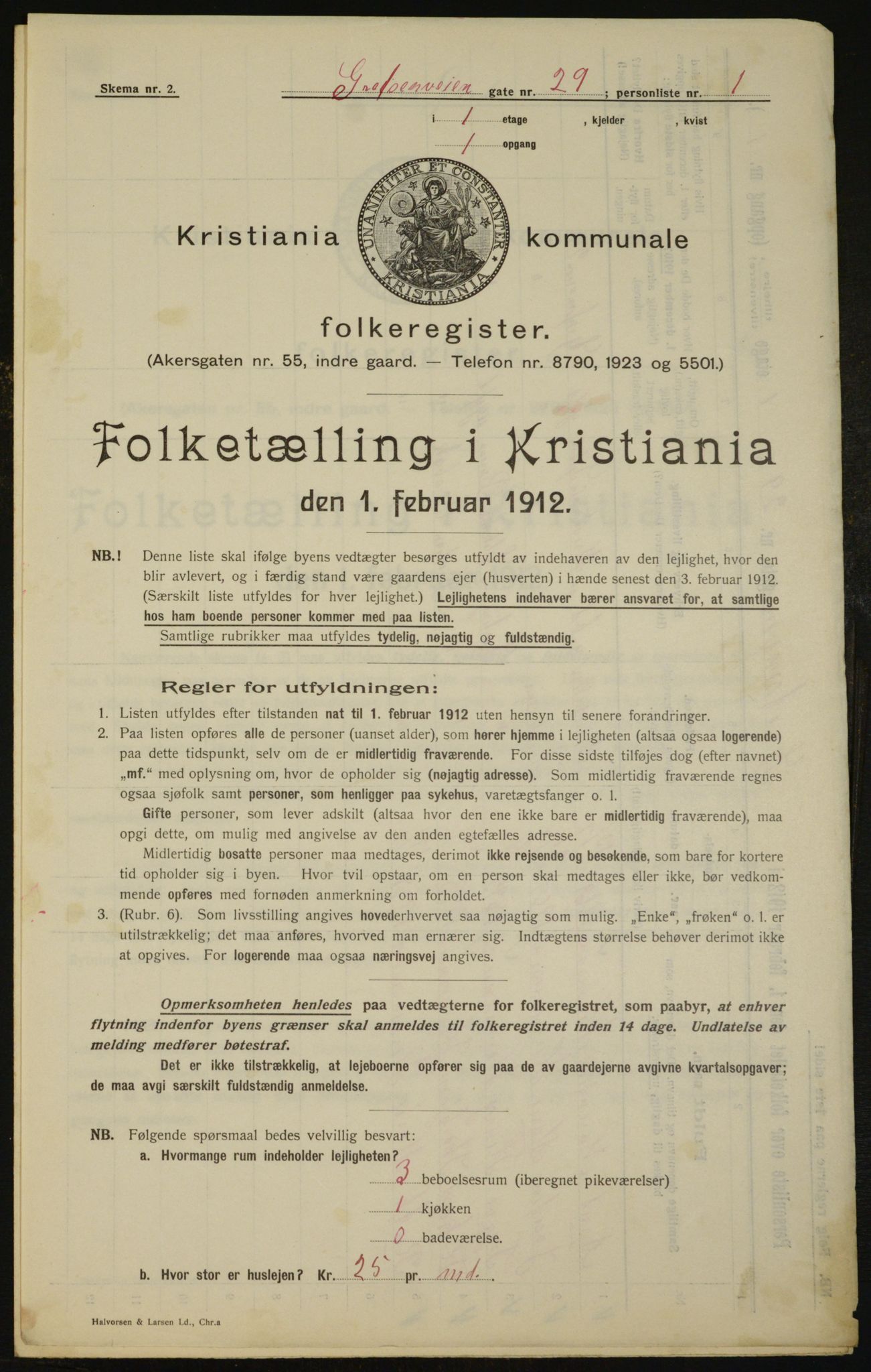 OBA, Municipal Census 1912 for Kristiania, 1912, p. 29498