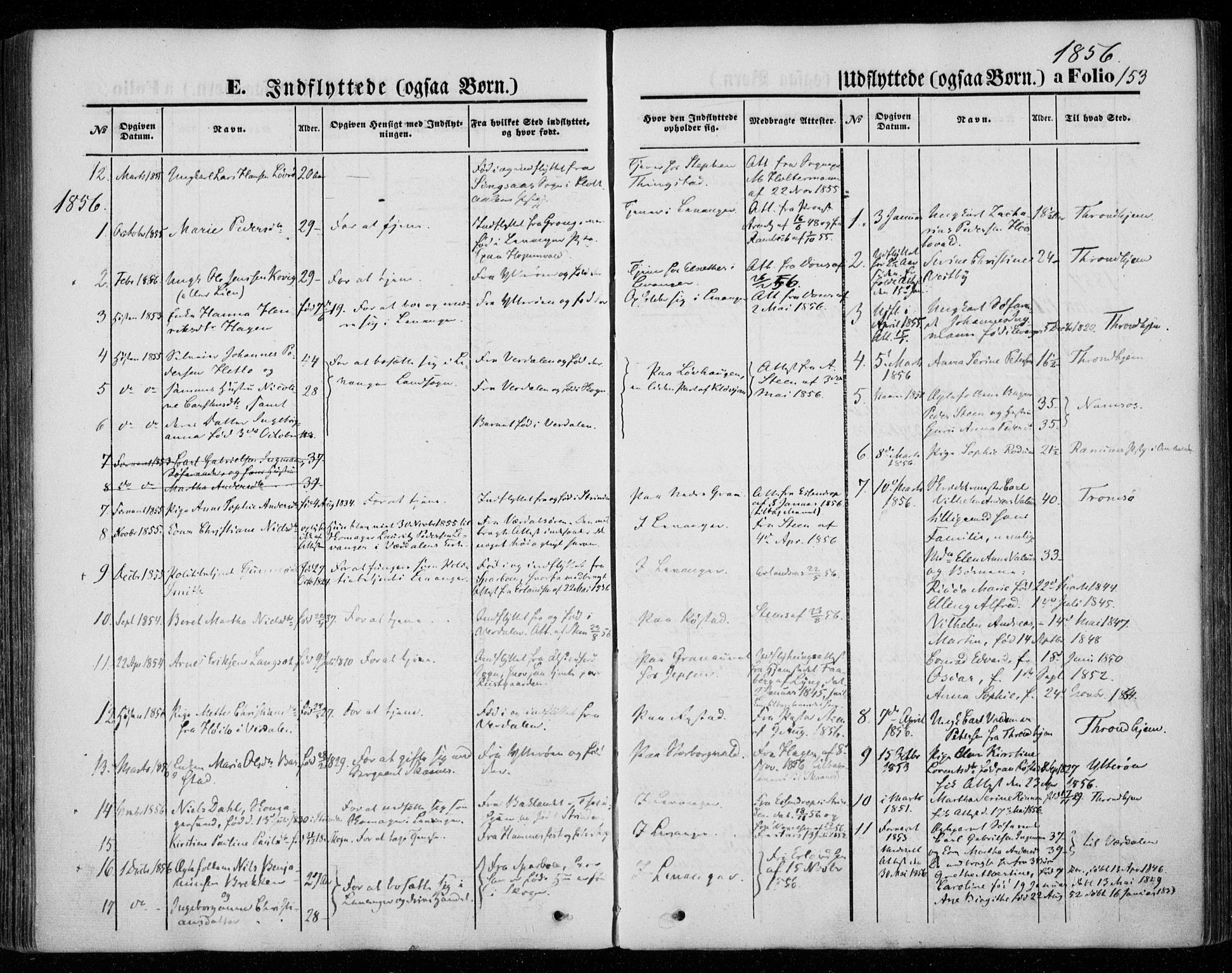 Ministerialprotokoller, klokkerbøker og fødselsregistre - Nord-Trøndelag, AV/SAT-A-1458/720/L0184: Parish register (official) no. 720A02 /1, 1855-1863, p. 153