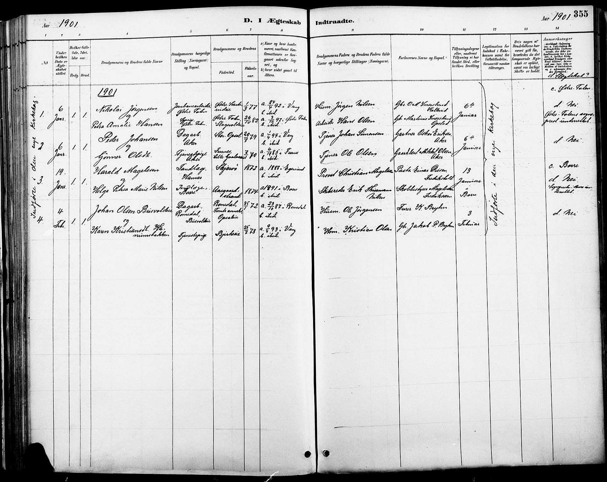 Vang prestekontor, Hedmark, SAH/PREST-008/H/Ha/Haa/L0019A: Parish register (official) no. 19, 1886-1900, p. 355