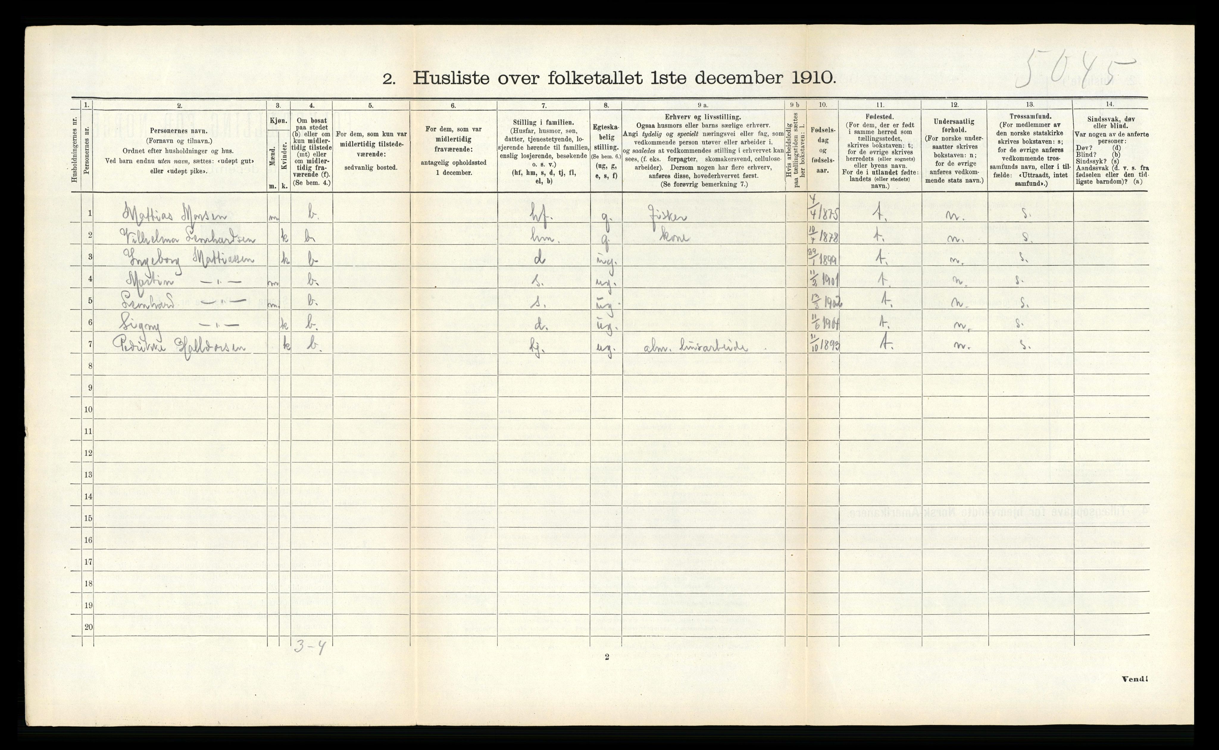 RA, 1910 census for Borge, 1910, p. 464