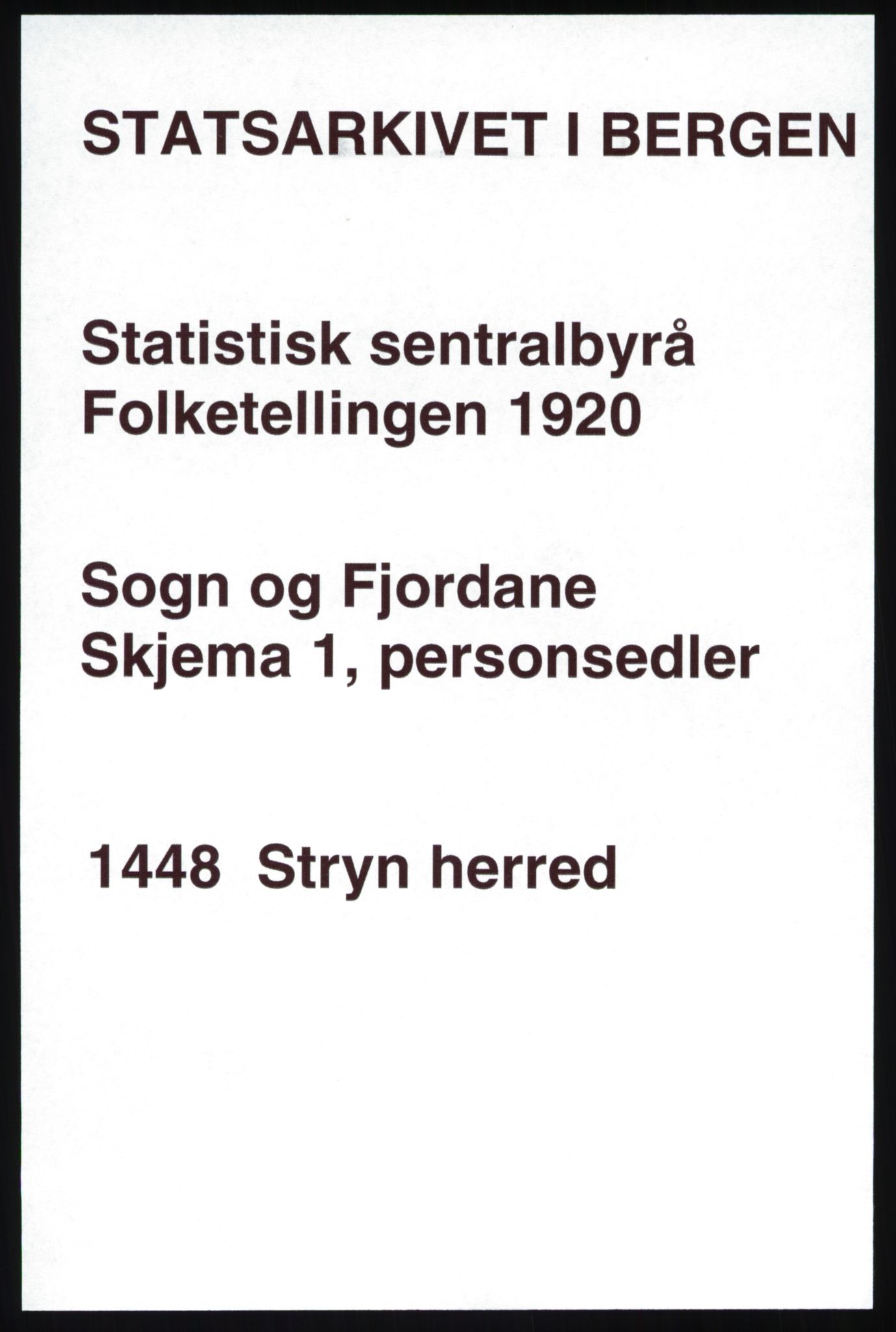 SAB, 1920 census for Stryn, 1920, p. 888