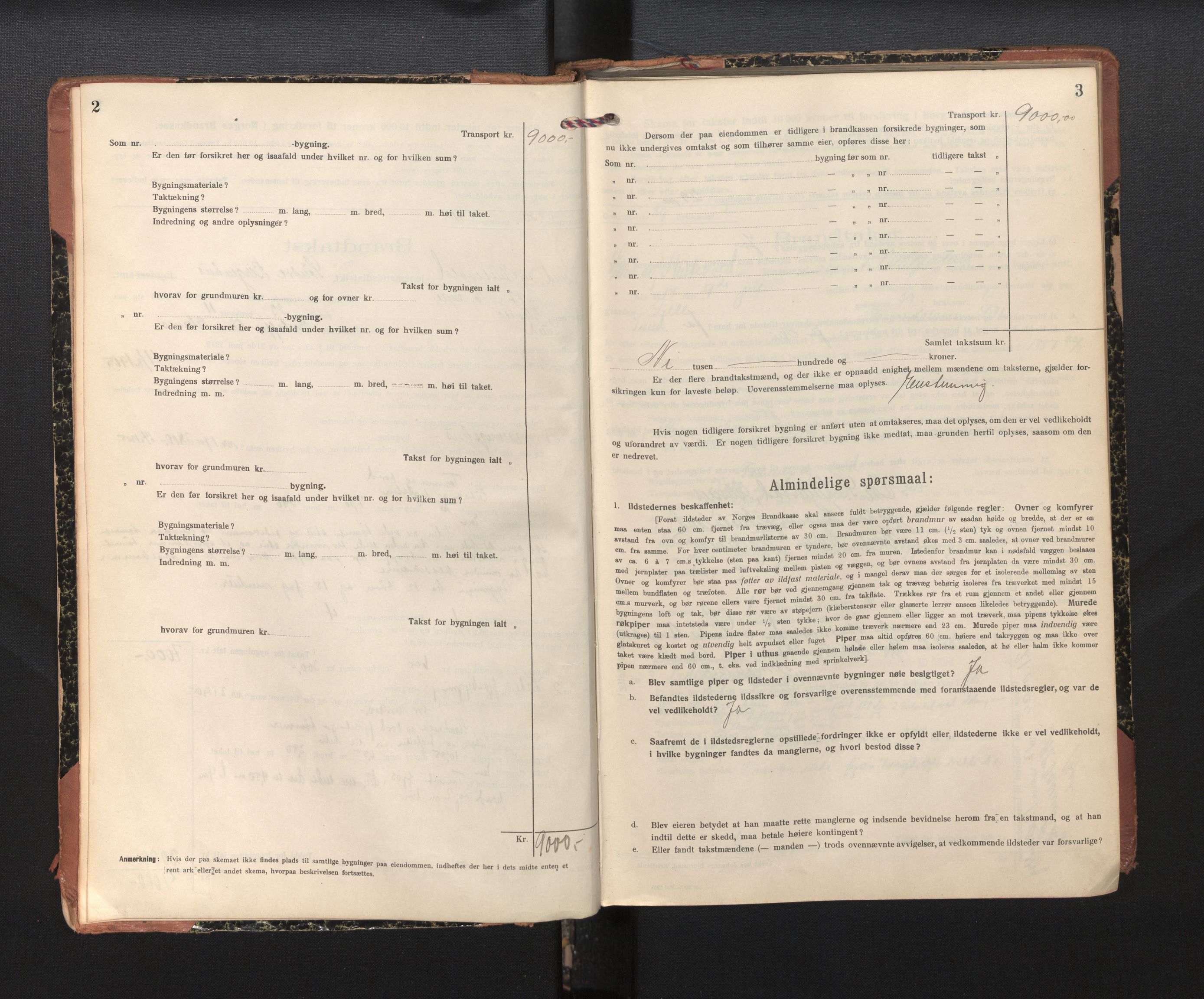 Lensmannen i Sund og Austevoll, SAB/A-35201/0012/L0004: Branntakstprotokoll, skjematakst, 1917-1949, p. 2-3