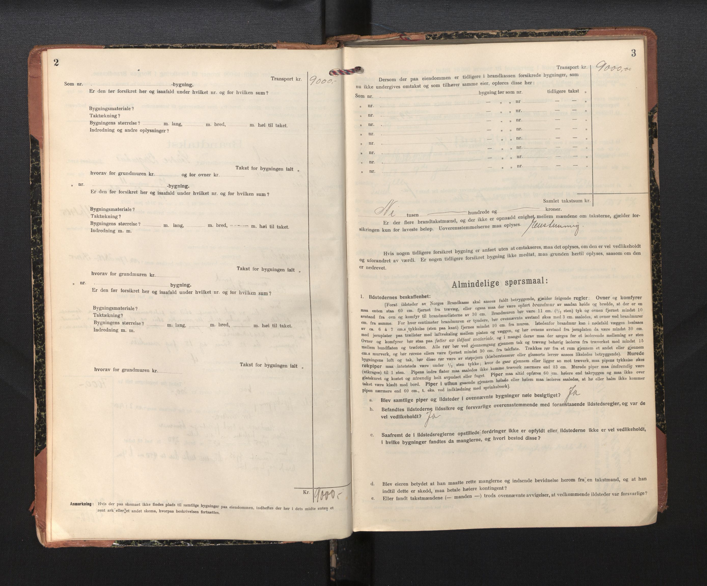 Lensmannen i Sund og Austevoll, AV/SAB-A-35201/0012/L0004: Branntakstprotokoll, skjematakst, 1917-1949, p. 2-3