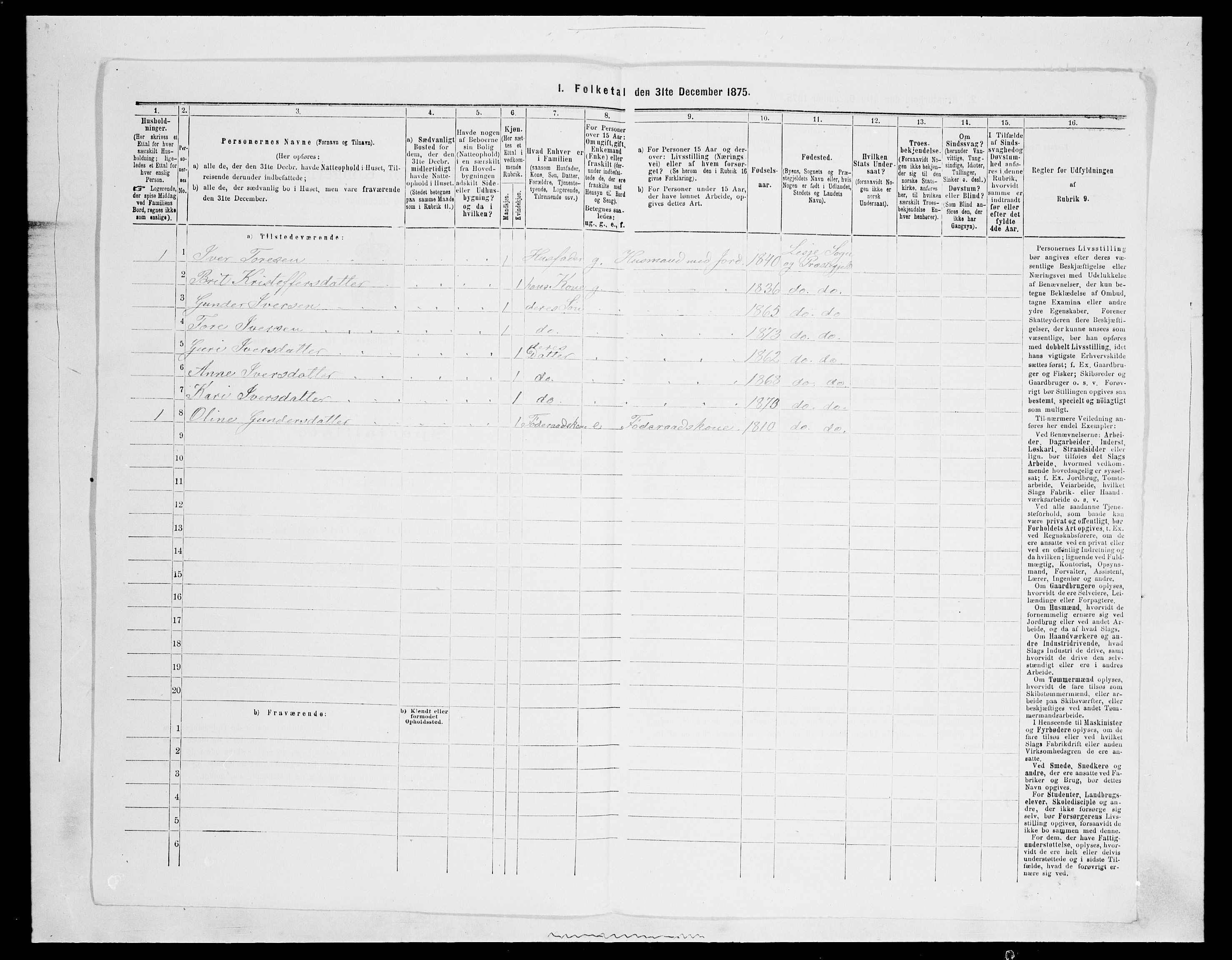 SAH, 1875 census for 0512P Lesja, 1875, p. 841