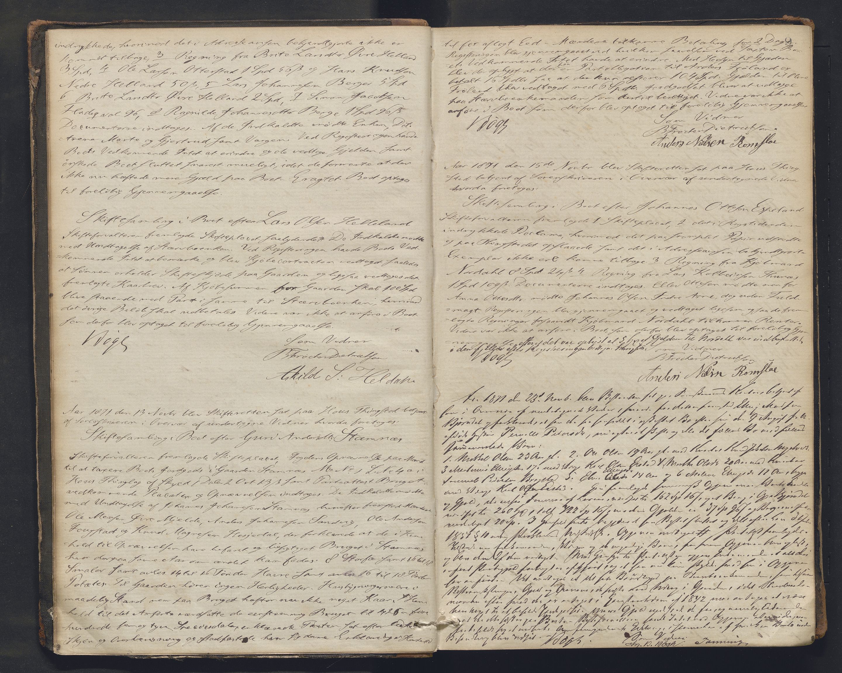 Nordhordland sorenskrivar, AV/SAB-A-2901/1/H/Hc/L0002: Skifteforhandlingsprotokollar, 1871-1878, p. 9