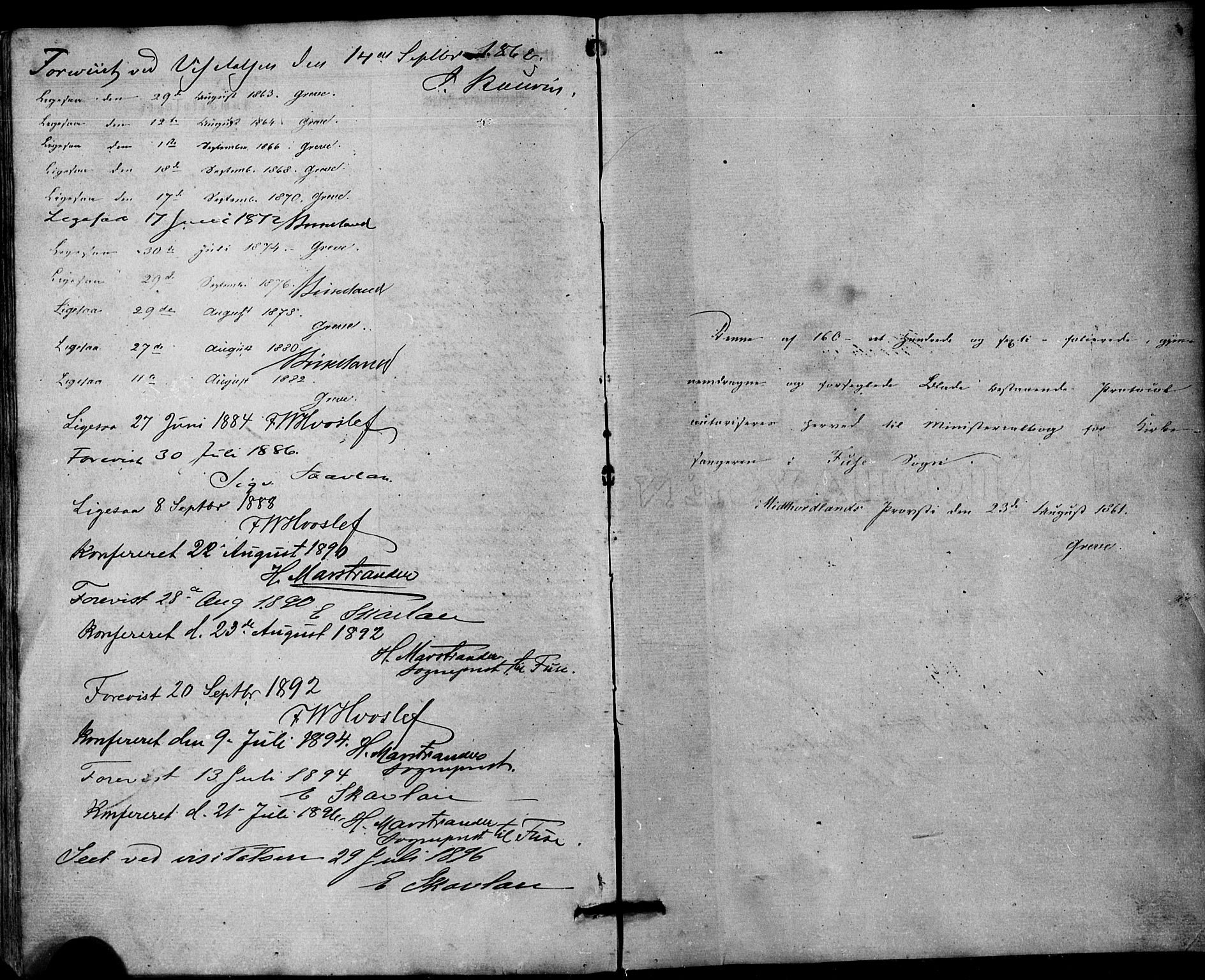 Fusa sokneprestembete, SAB/A-75401/H/Hab: Parish register (copy) no. A 1, 1861-1894