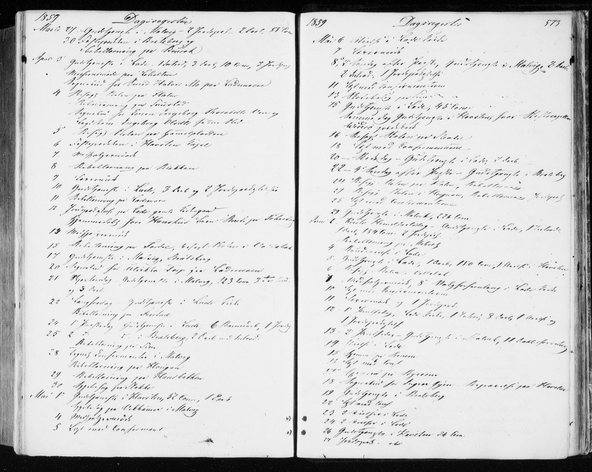 Ministerialprotokoller, klokkerbøker og fødselsregistre - Sør-Trøndelag, SAT/A-1456/606/L0292: Parish register (official) no. 606A07, 1856-1865, p. 573