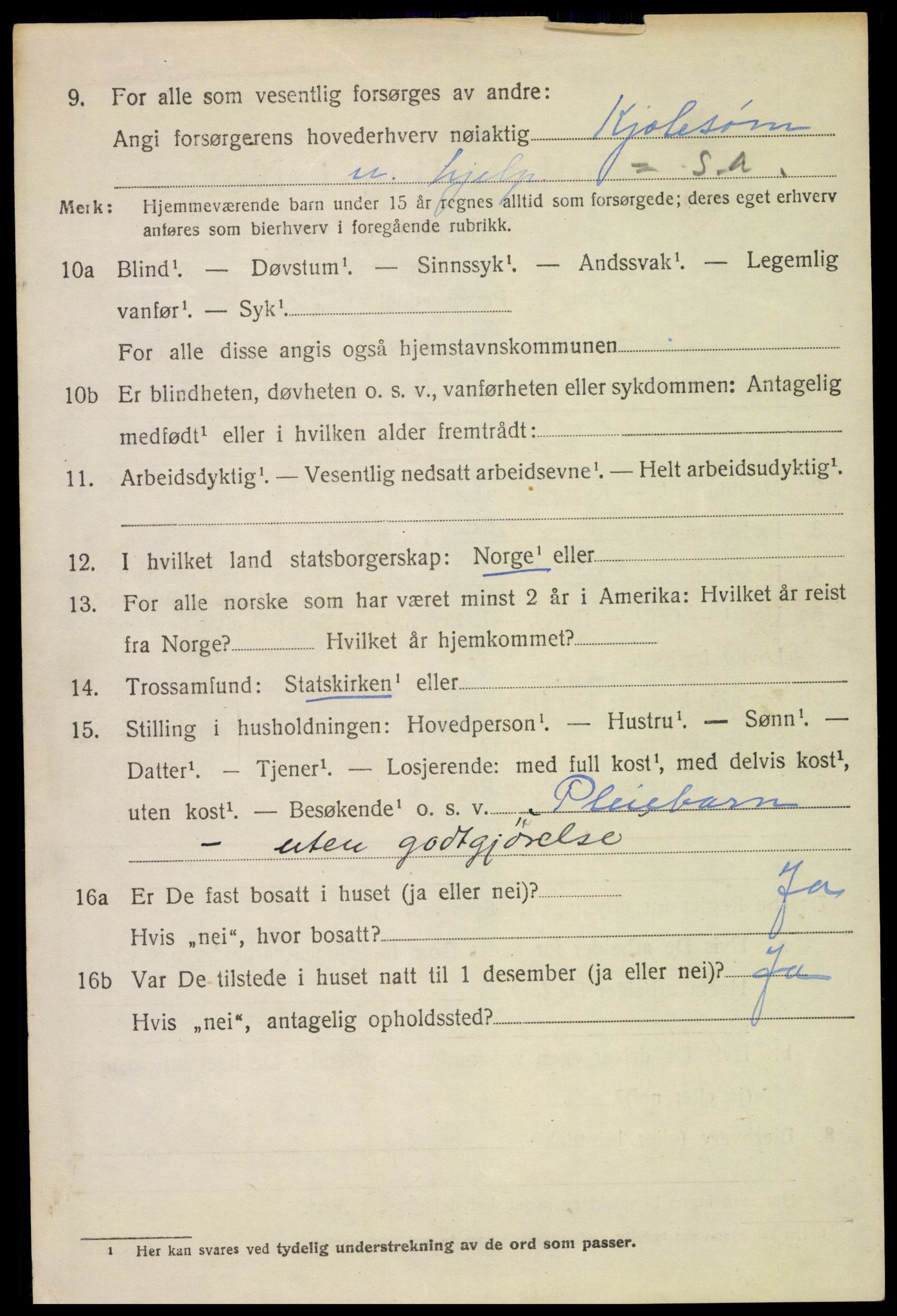 SAH, 1920 census for Lunner, 1920, p. 6912