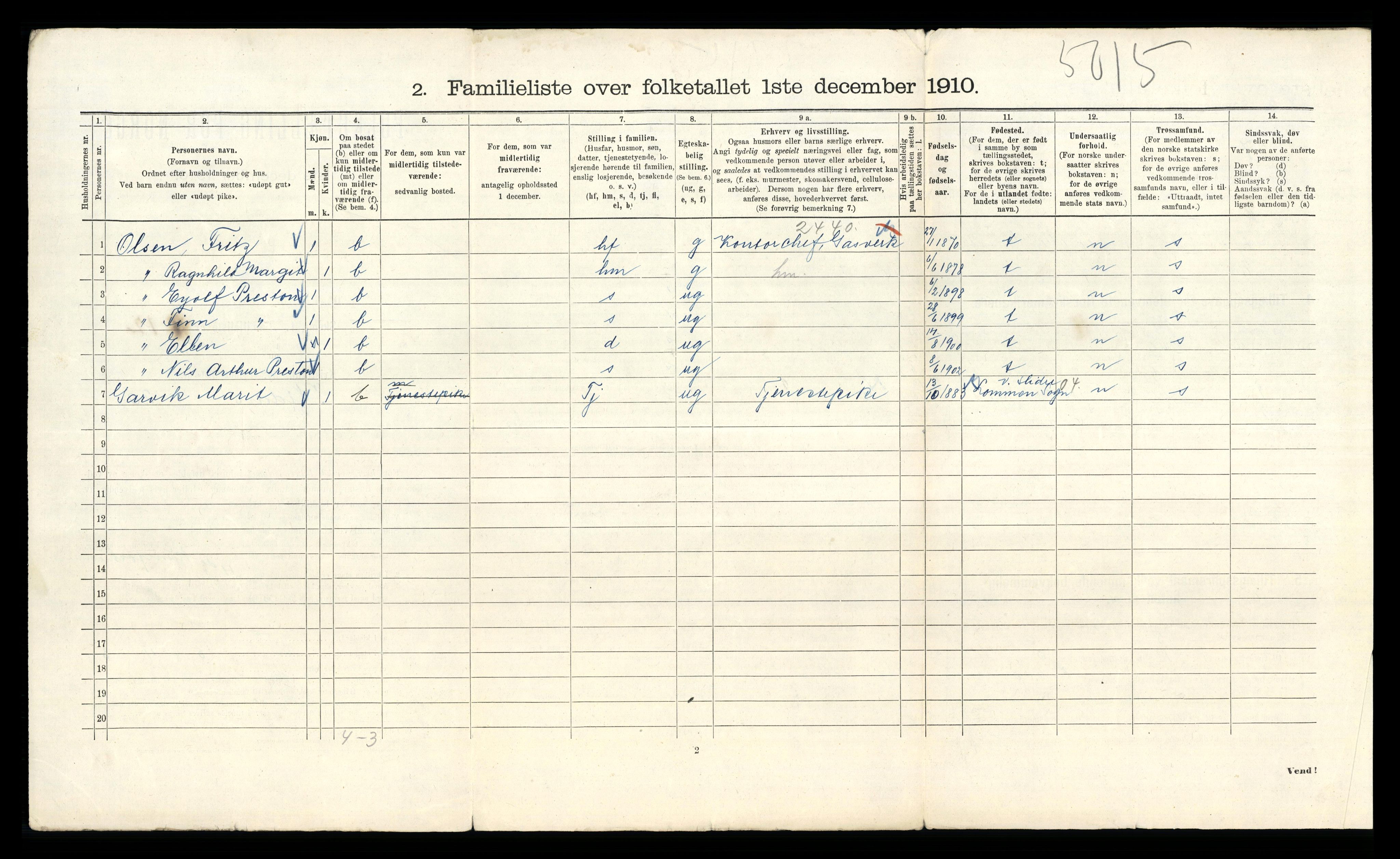 RA, 1910 census for Kristiania, 1910, p. 119684