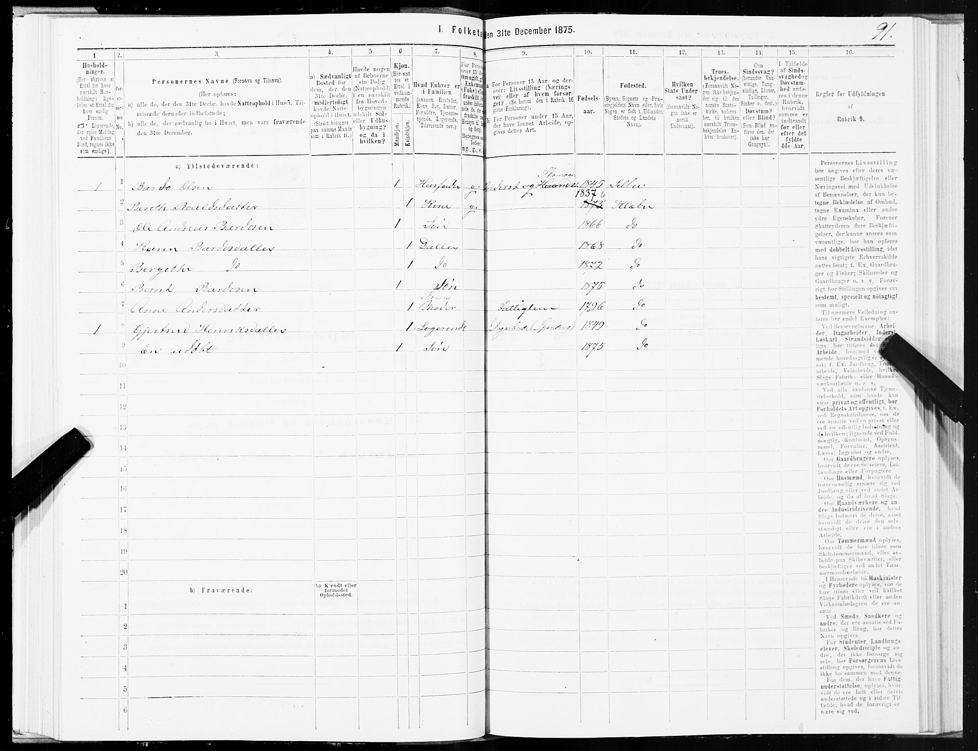 SAT, 1875 census for 1662P Klæbu, 1875, p. 1091