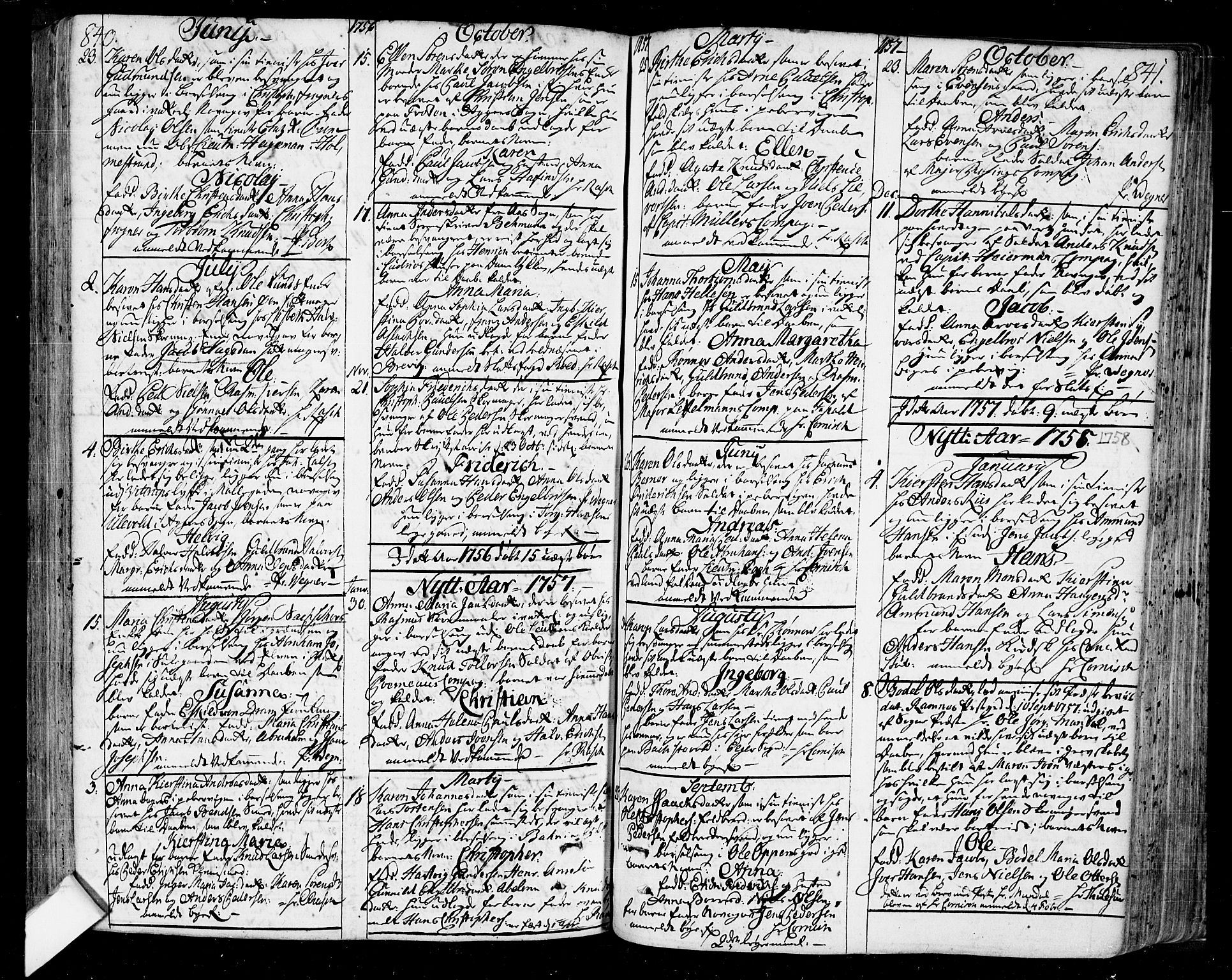 Oslo domkirke Kirkebøker, SAO/A-10752/F/Fa/L0004: Parish register (official) no. 4, 1743-1786, p. 840-841