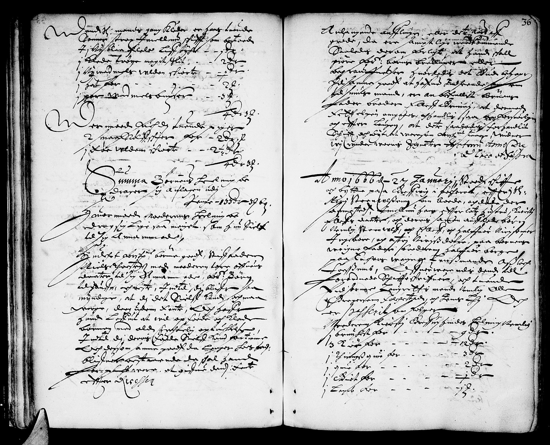 Bamble sorenskriveri, AV/SAKO-A-214/H/Hb/Hba/Hbaa/L0001: Skifteprotokoll, 1665-1686, p. 35b-36a
