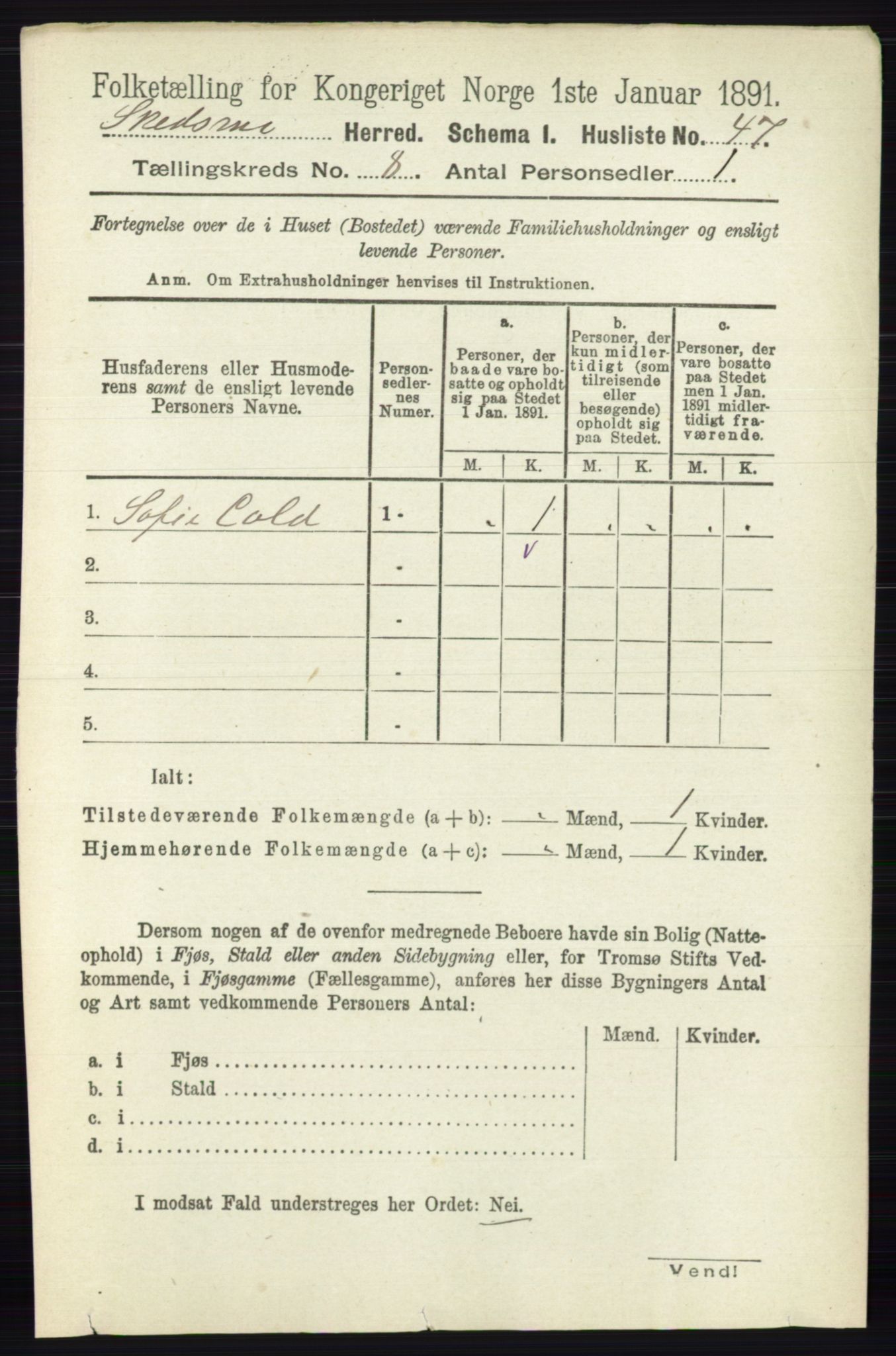 RA, 1891 census for 0231 Skedsmo, 1891, p. 3857